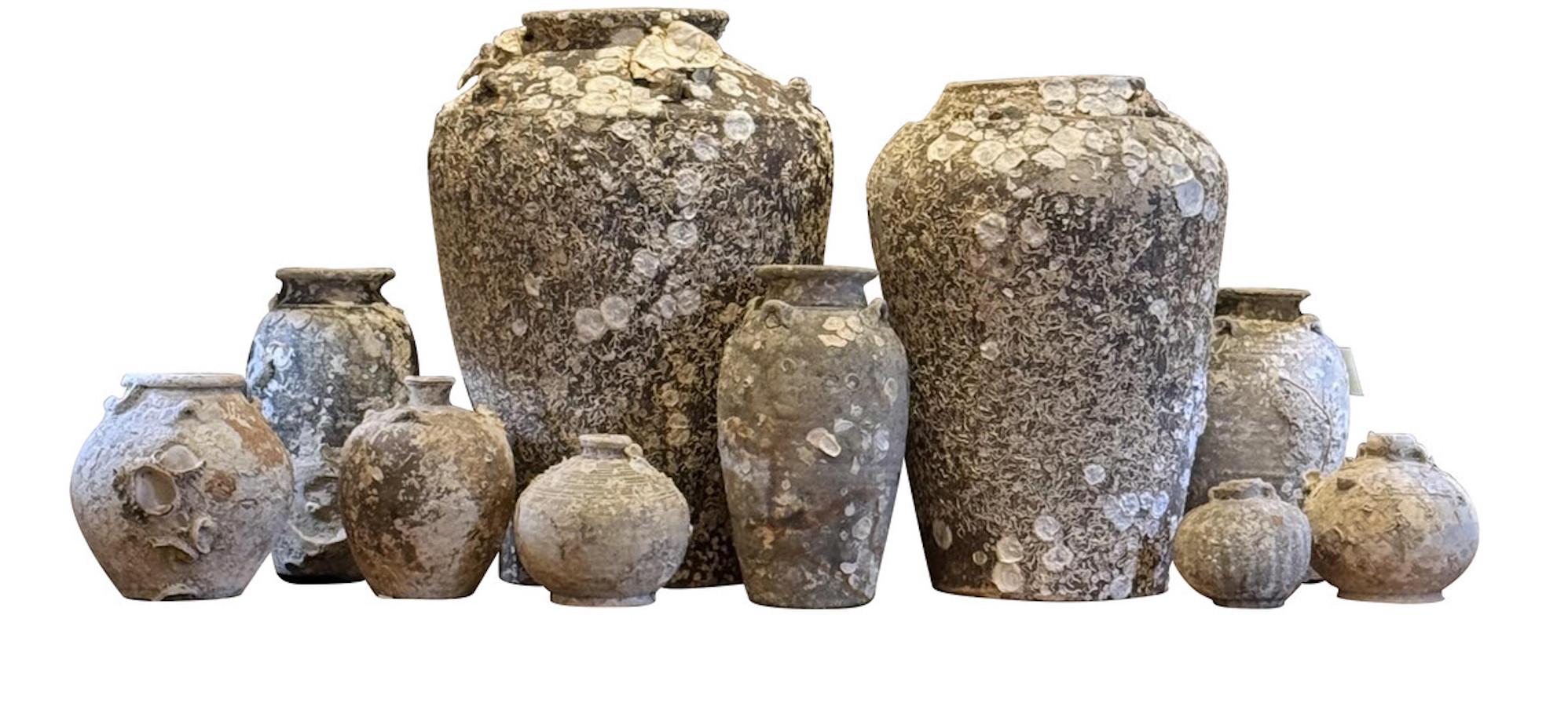 16th Century Fossil Embedded Shipwreck Vase, Sawankhalok, Thailand For Sale 3