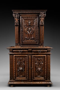 16th Century French Carved Renaissance Cabinet