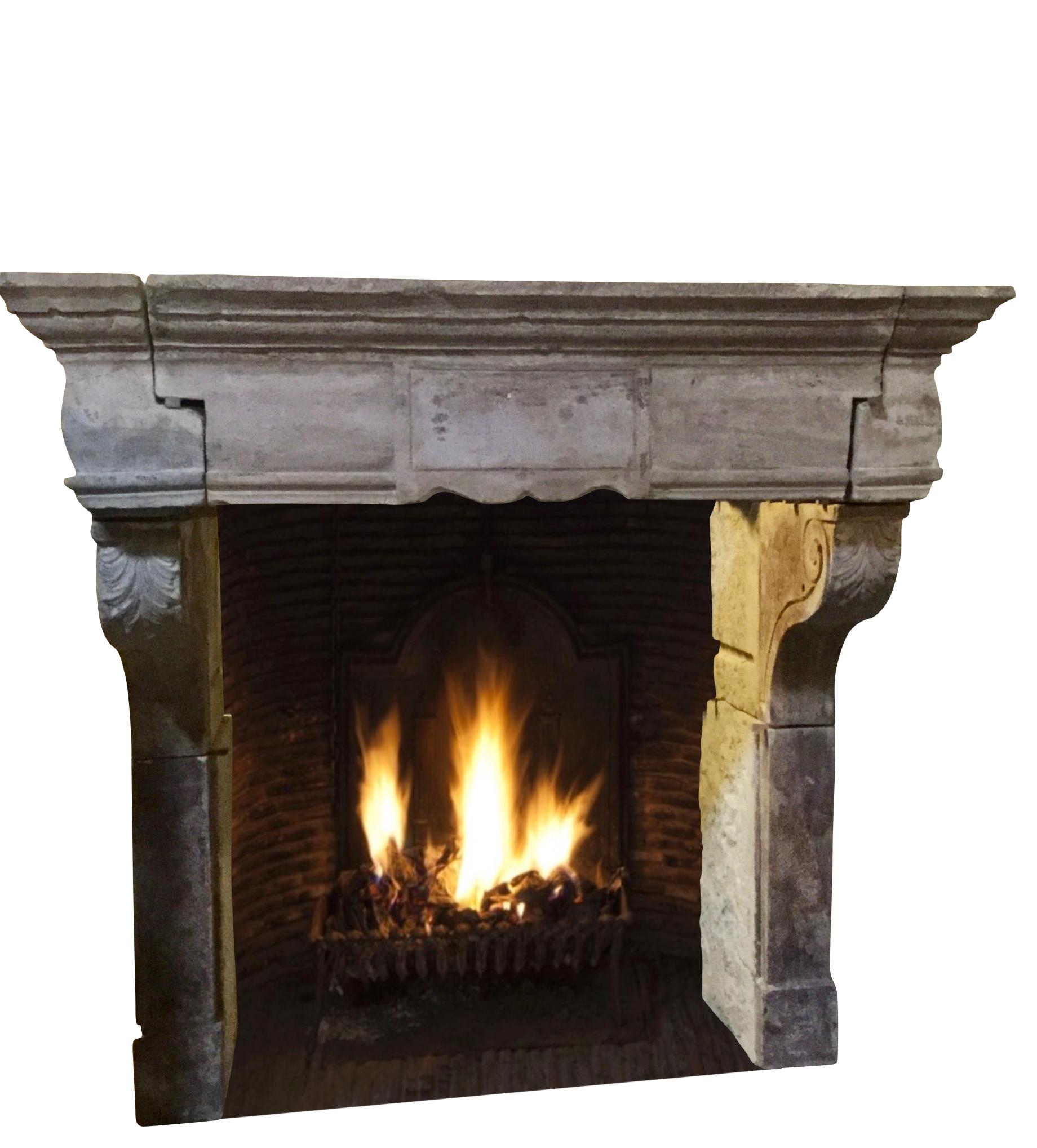 18th Century and Earlier 16th Century French Country Renaissance Period Fireplace Surround