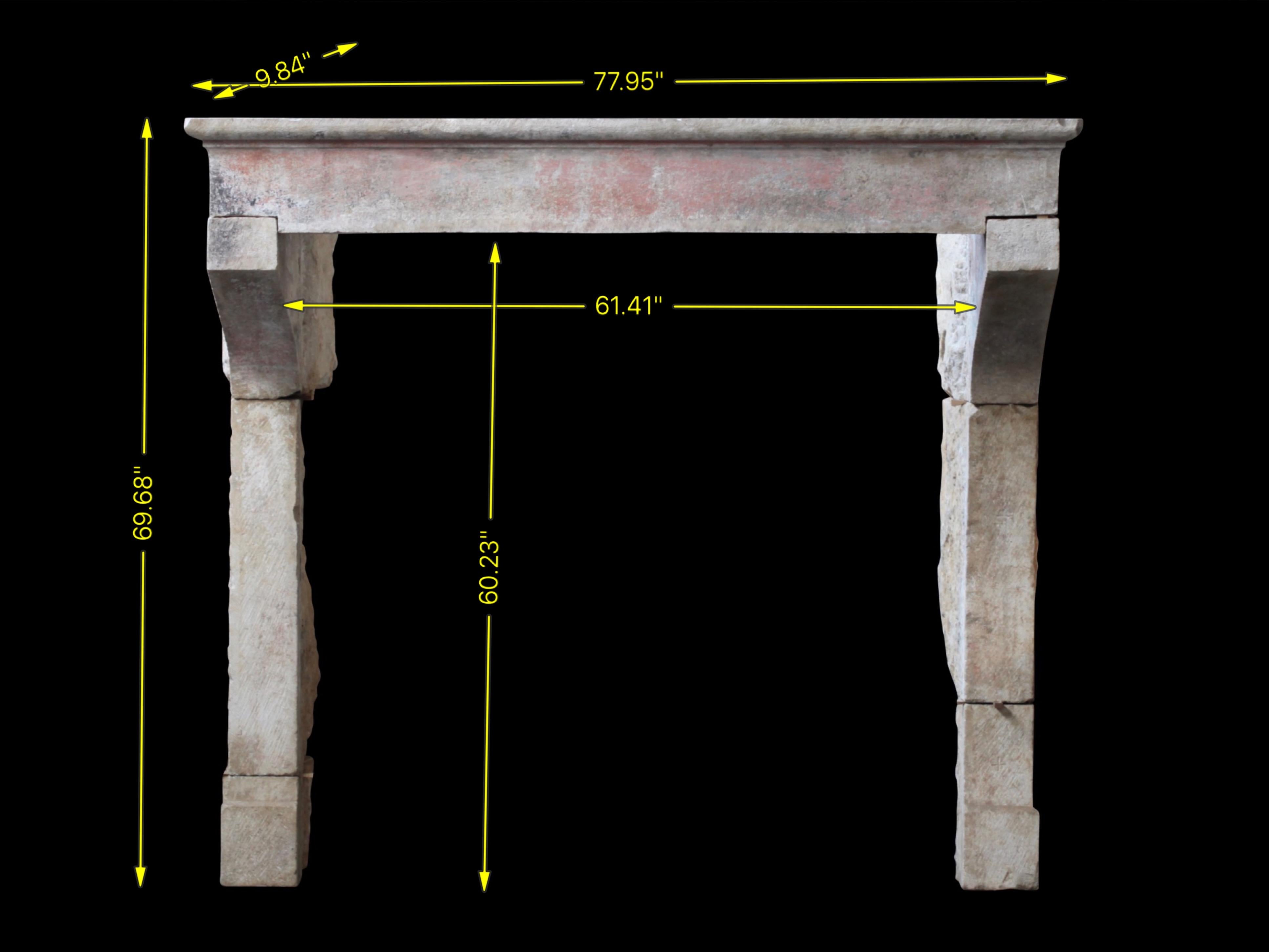 16th Century French Country Style Limestone Fireplace Mantel 13