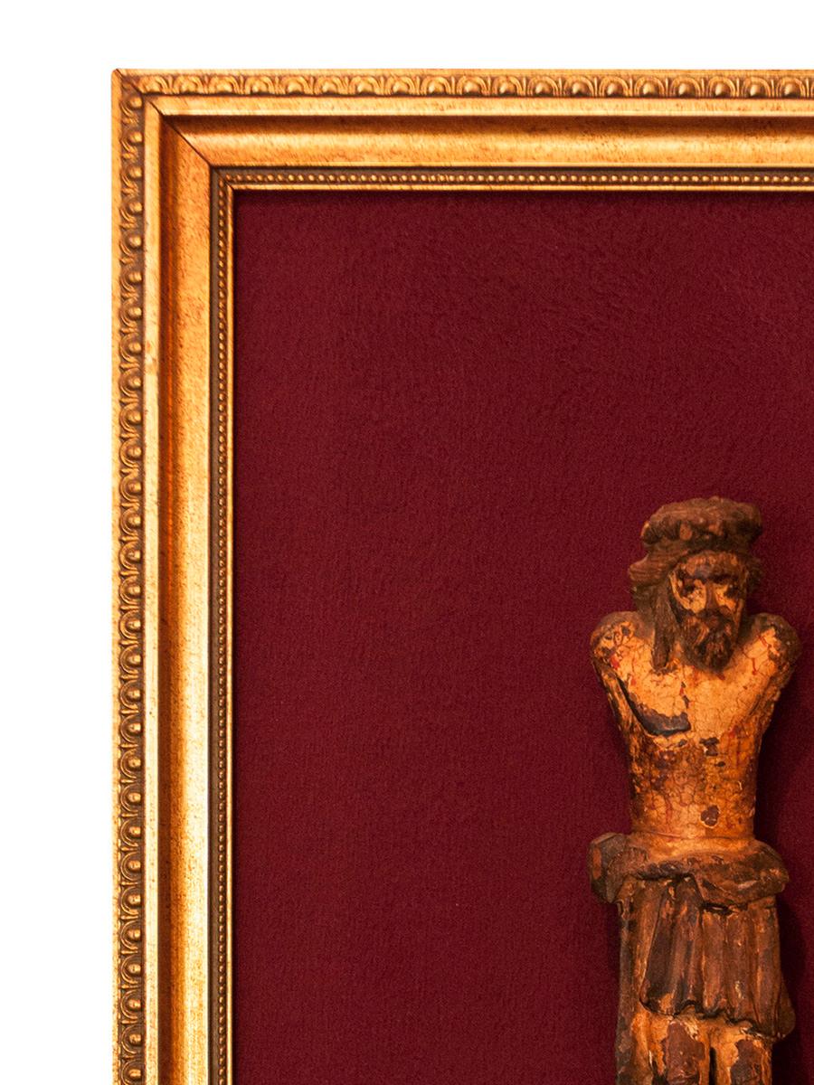 French Crucified Christ from the 16th century. Carved in wood. Features no arms.