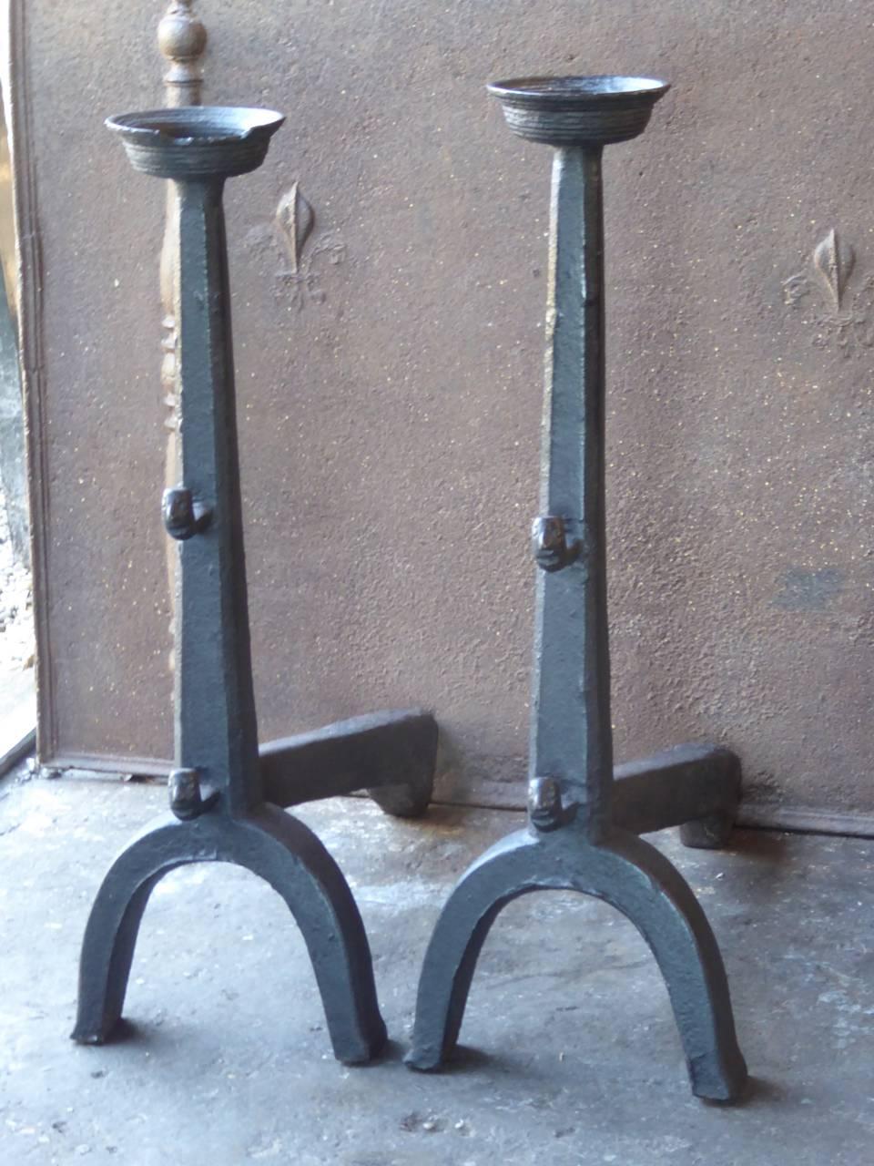 16th Century French Gothic Andirons or Firedogs For Sale 8