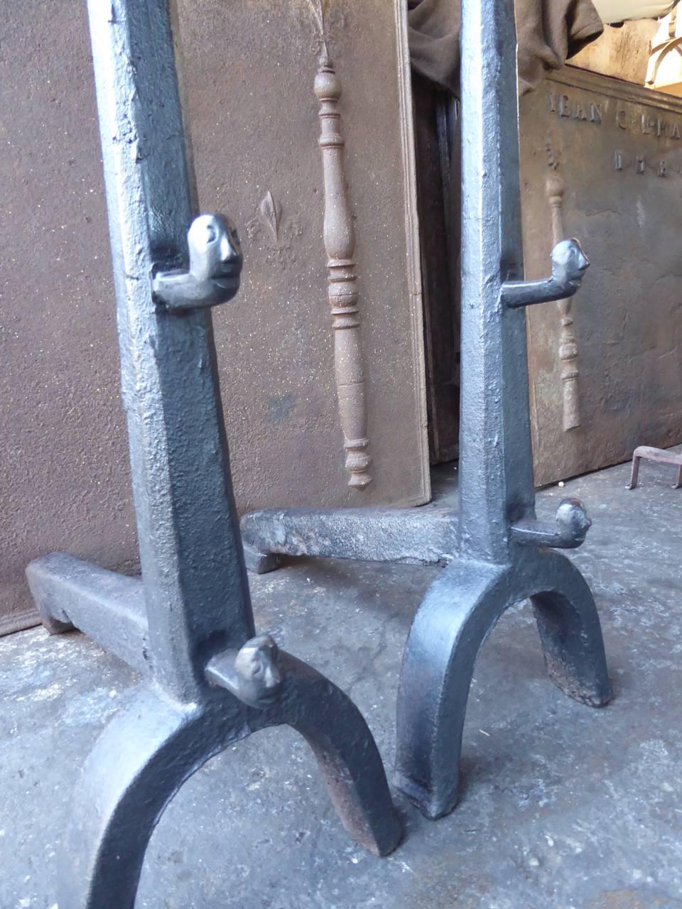 16th Century French Gothic Andirons or Firedogs For Sale 9