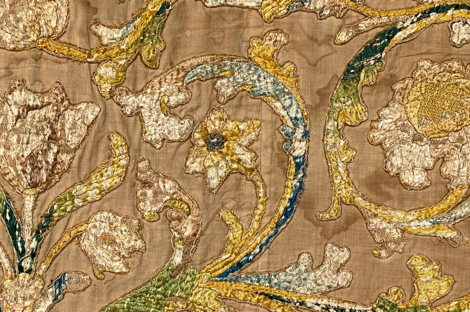 18th Century and Earlier 16th Century French Silk Embroidery Panel