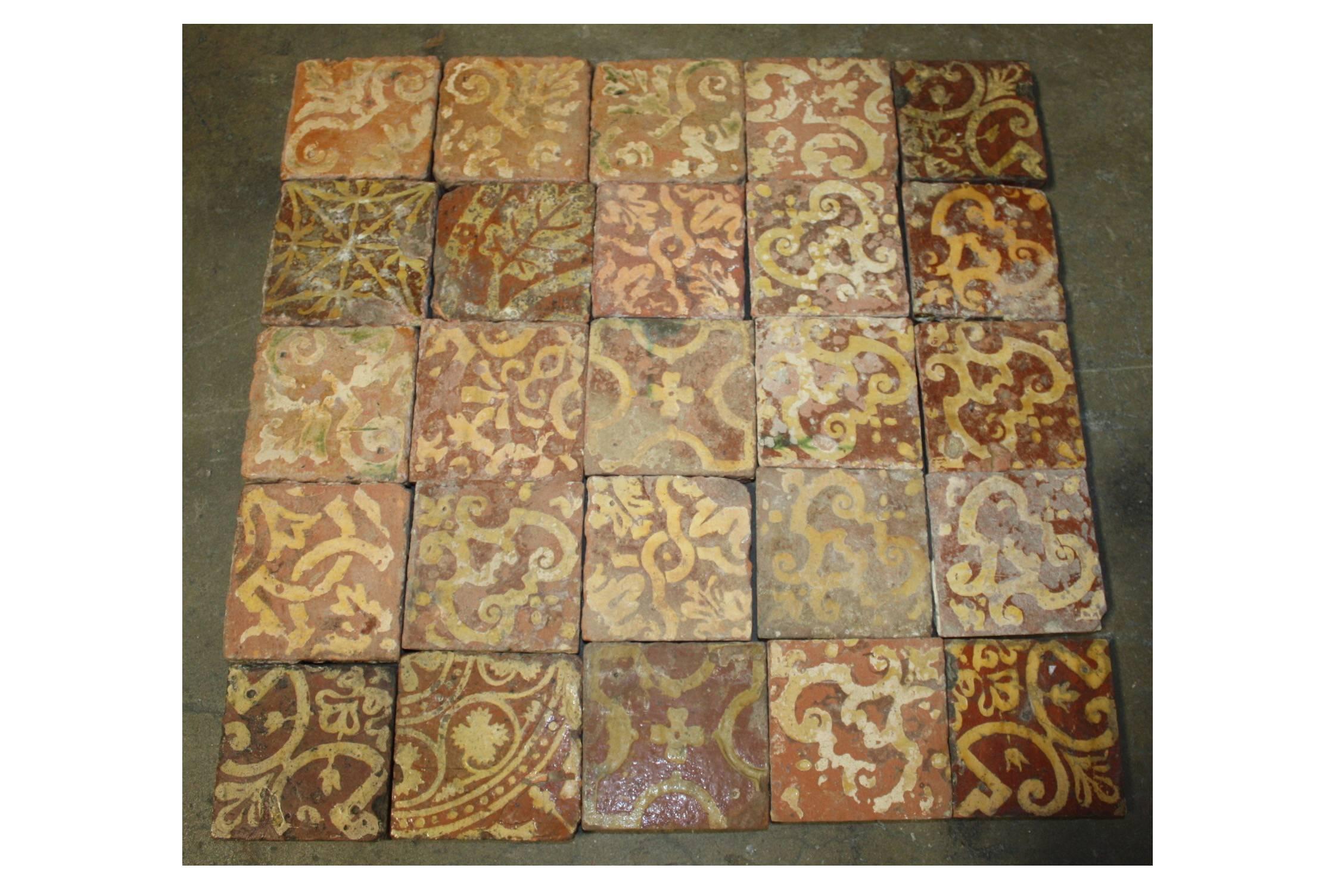 16th century French terracotta tiles.