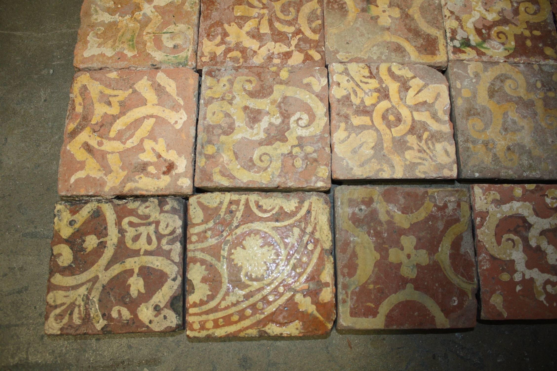 16th Century French Terracotta Tiles In Good Condition In Stockbridge, GA