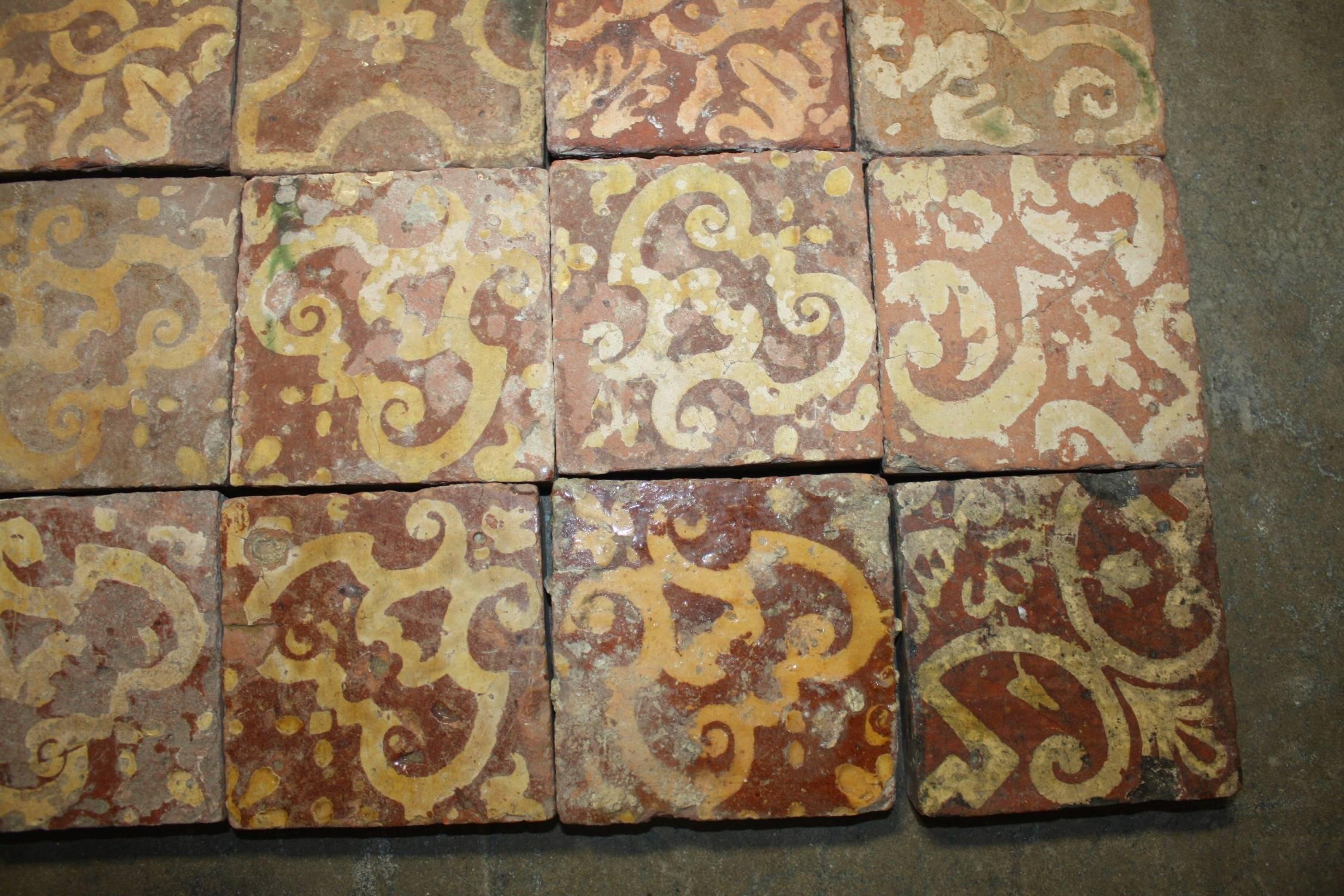 18th Century and Earlier 16th Century French Terracotta Tiles