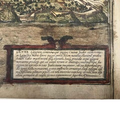 Genoa Italienkarte des 16. Jahrhunderts von Braun und Hogenberg 1574, Kupferstich Alter Meister, Kupferstich