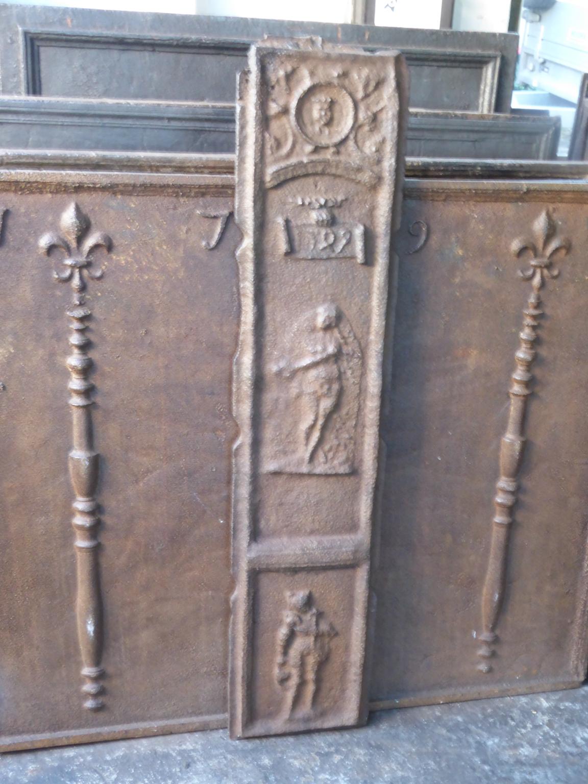 Cast 16th Century German Gothic Fireback / Backsplash For Sale