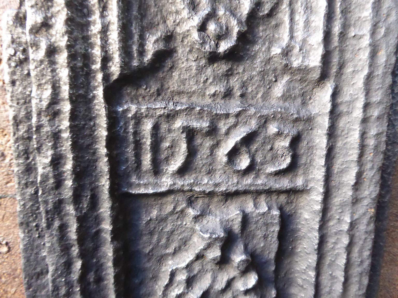 16th Century German Gothic Fireback In Good Condition In Amerongen, Amerongen