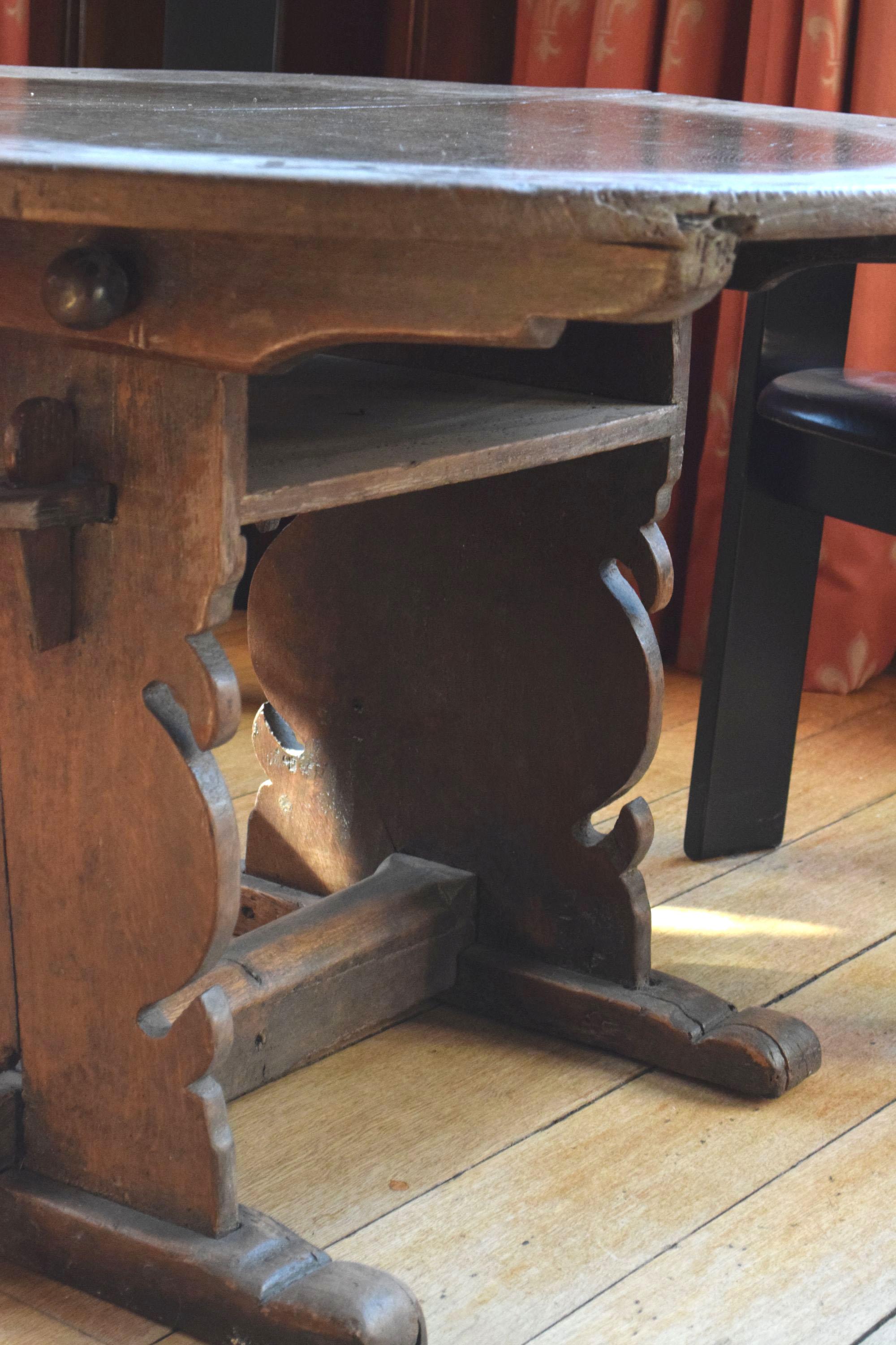 16th Century German oak monk's bench / centre table For Sale 5