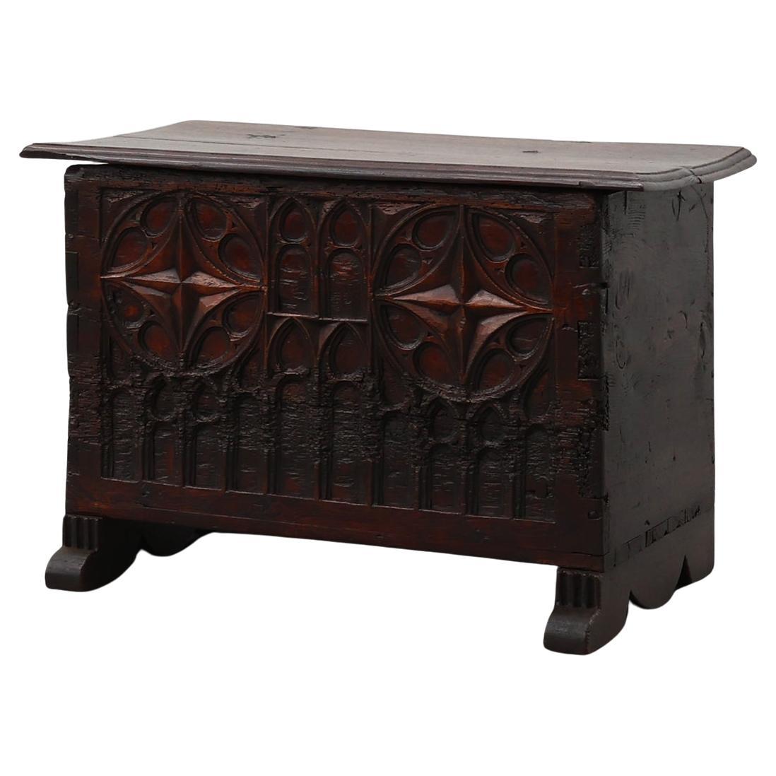 16th Century Gothic Carved Oak Chest, France
