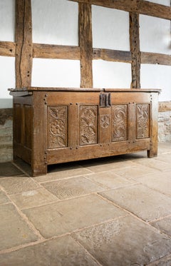 16th Century, Gothic Oak Chest, Normandy, France, Circa 1500