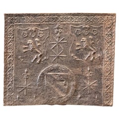 16th Century Gothic Period Fireback / Backsplash with Unknown Coat of Arms