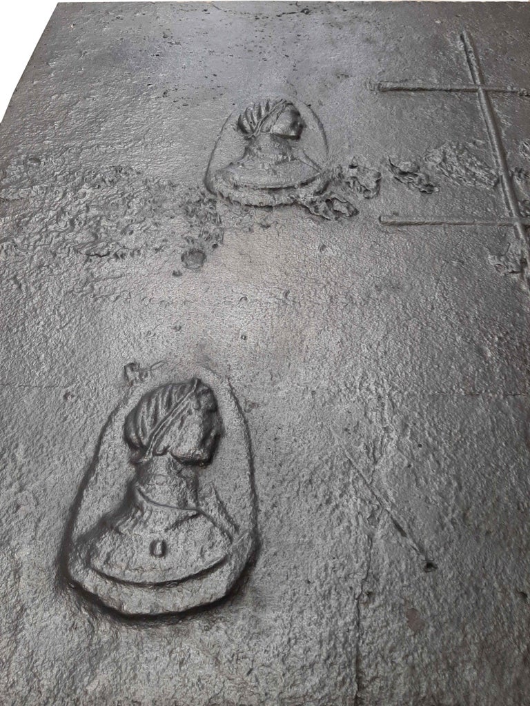 Antique 16th Century Fireplace Back Plate With Lorraine Cross For
