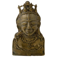 Antique 16th Century Indian Devi 'Durga' Bronze Mask