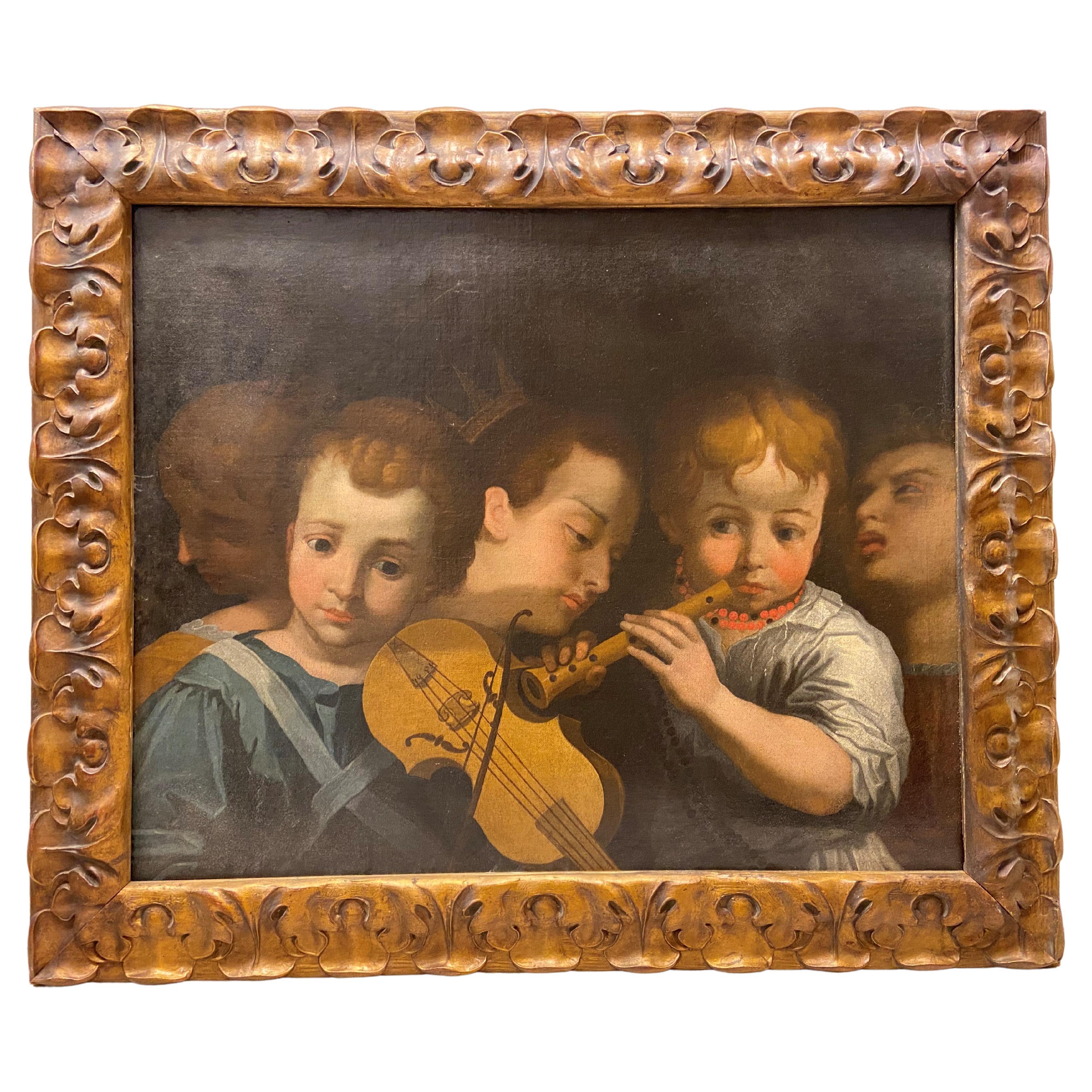 16th Century Italian Bolognese School O/Canvas "Allegory of Music"