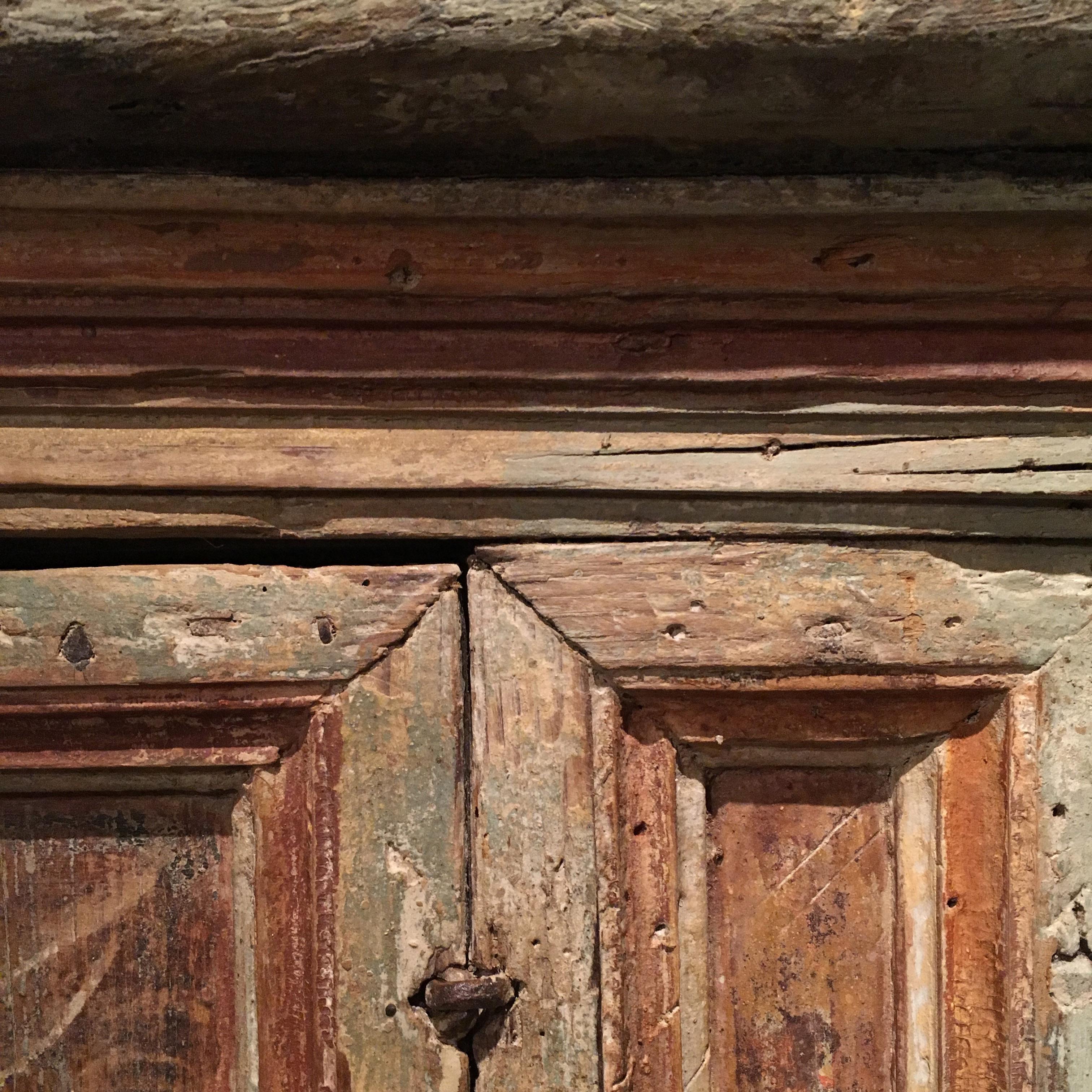 16th Century Italian Painted Cabinet Used as Storage for a Madonna Sculpture For Sale 6