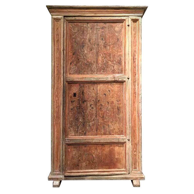 16th Century Italian Painted Cabinet Used as Storage for a Madonna Sculpture For Sale
