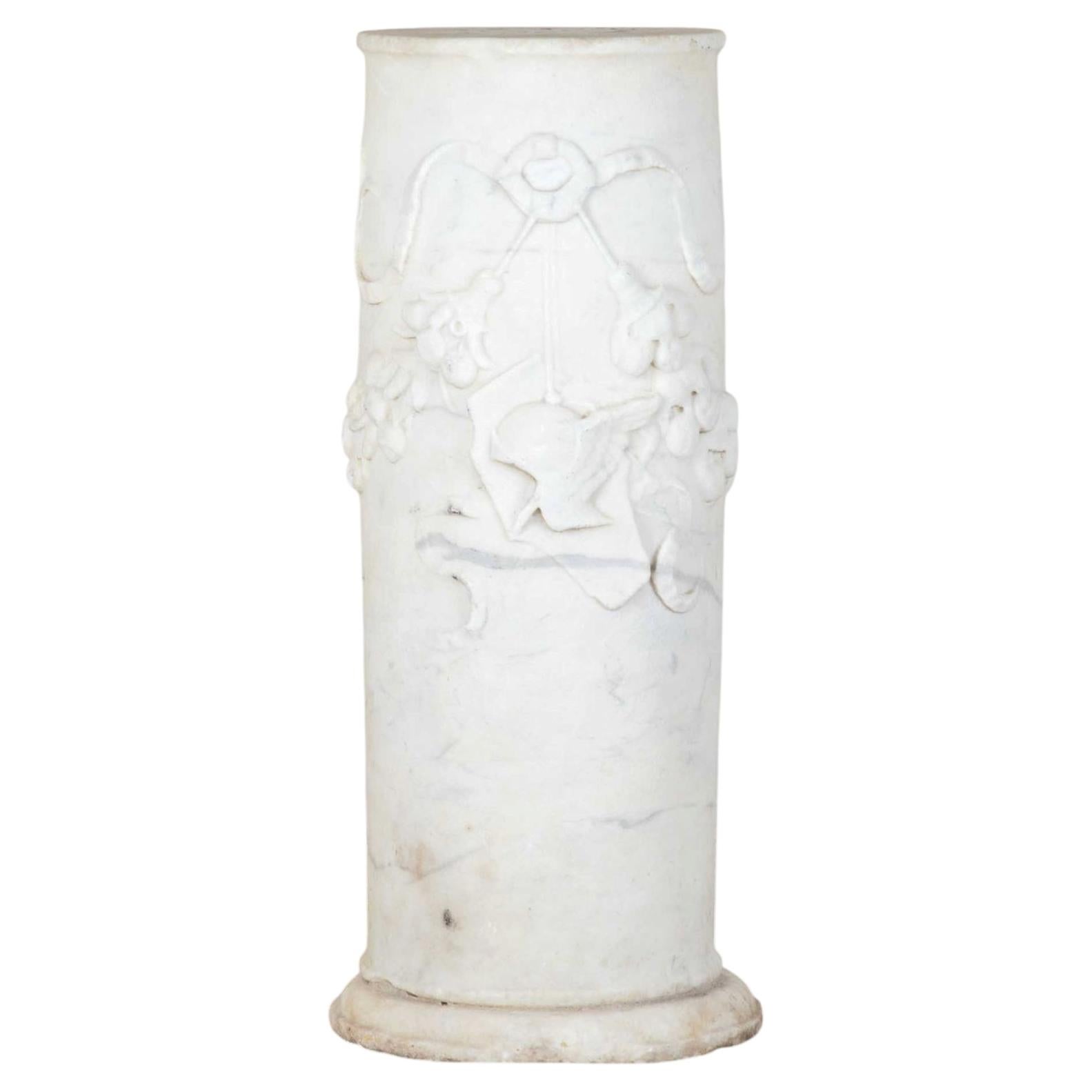 16th Century Italian Renaissance Carved Marble Pedestal