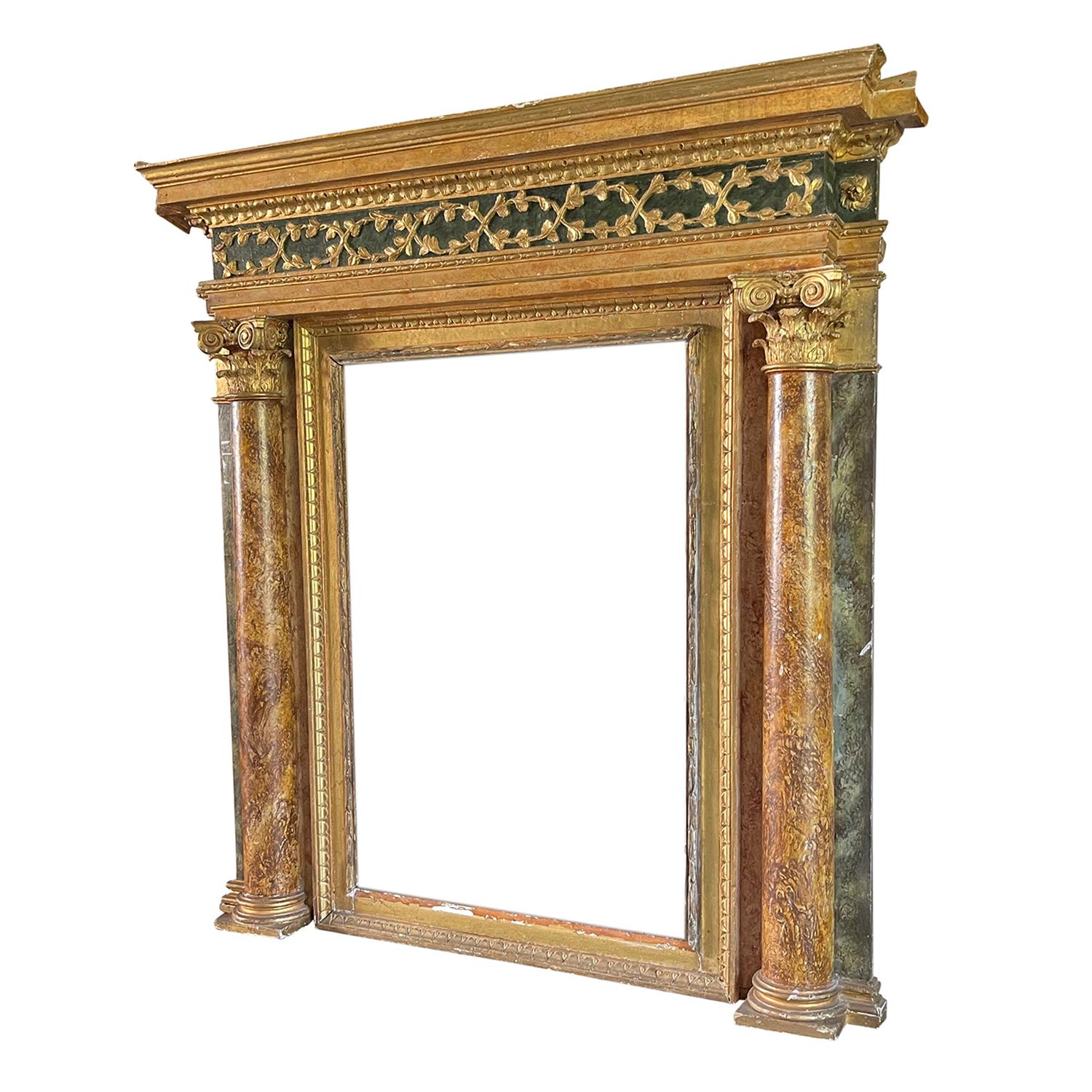 16th Century Italian Renaissance Fireplace Mantel Piece - Antique Surround In Good Condition For Sale In West Palm Beach, FL