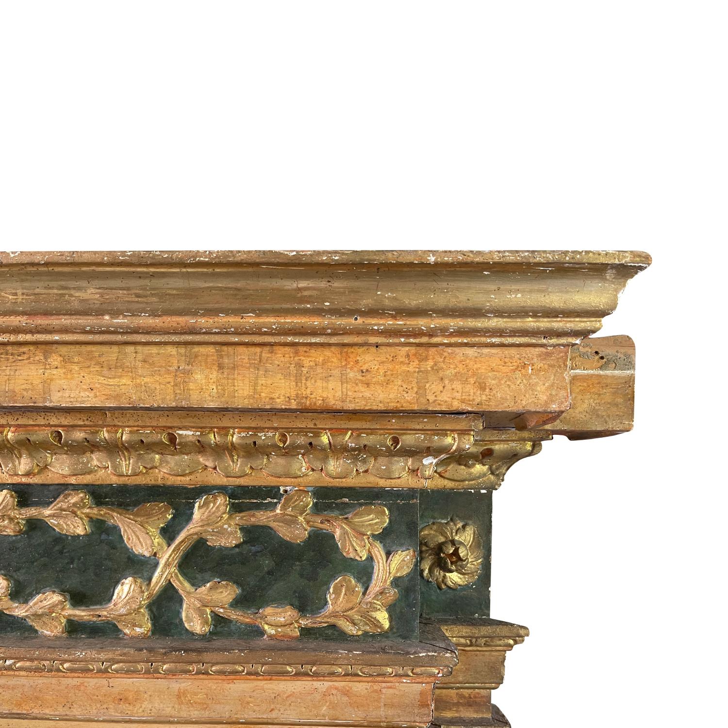 Wood 16th Century Italian Renaissance Fireplace Mantel Piece - Antique Surround For Sale