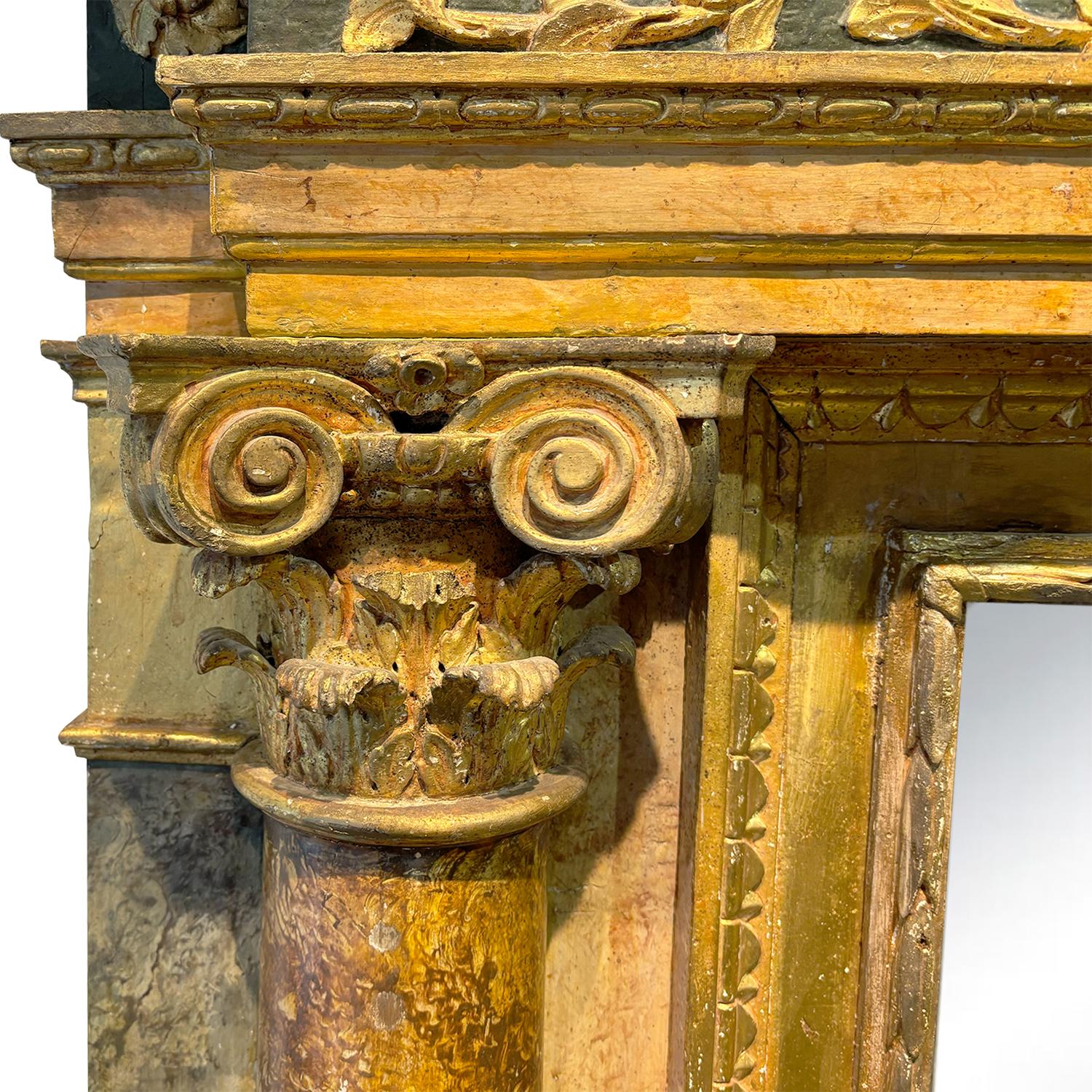 Specchio da parete in legno di tiglio del XVI secolo - Antique Mirror in vendita 4