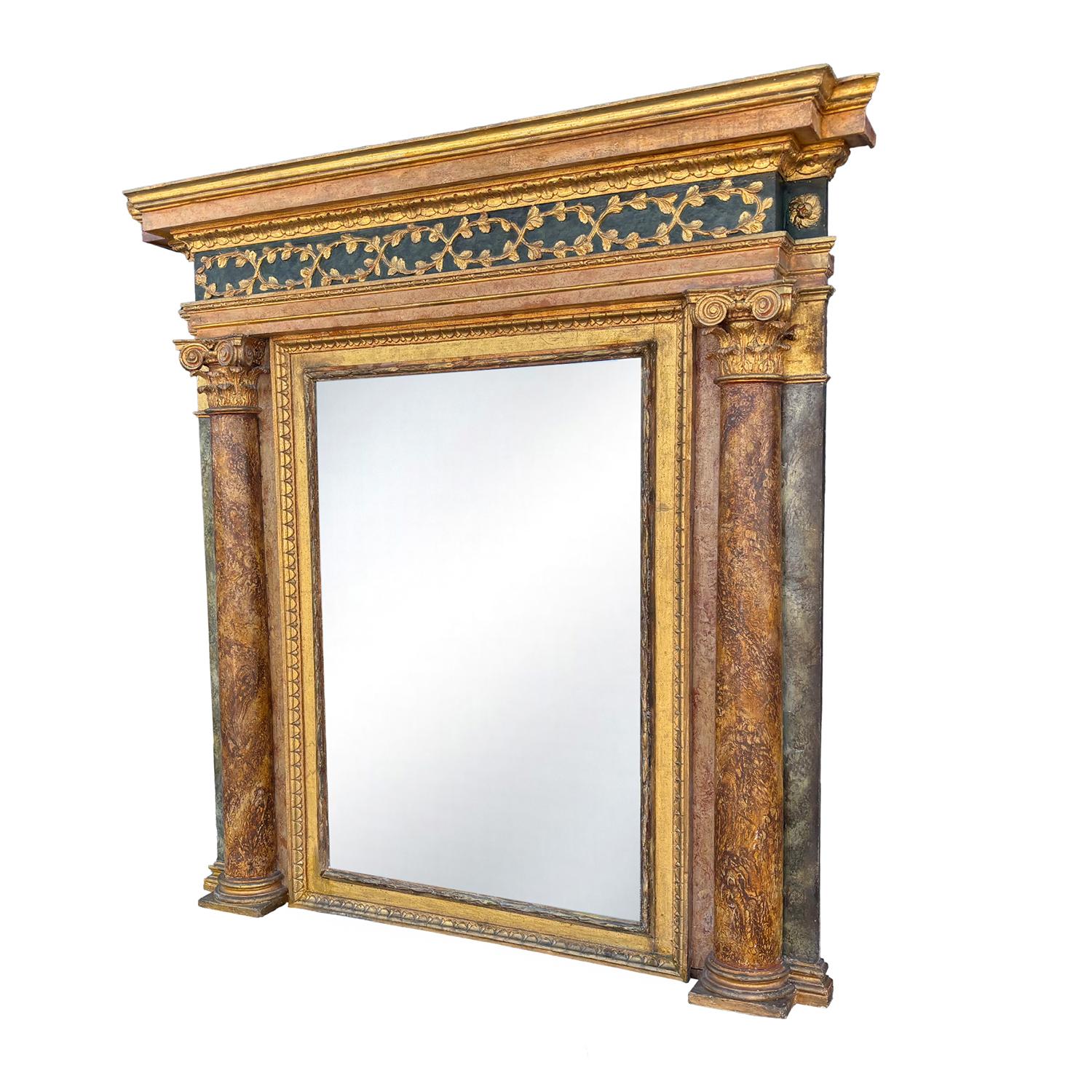 Rinascimento Specchio da parete in legno di tiglio del XVI secolo - Antique Mirror in vendita