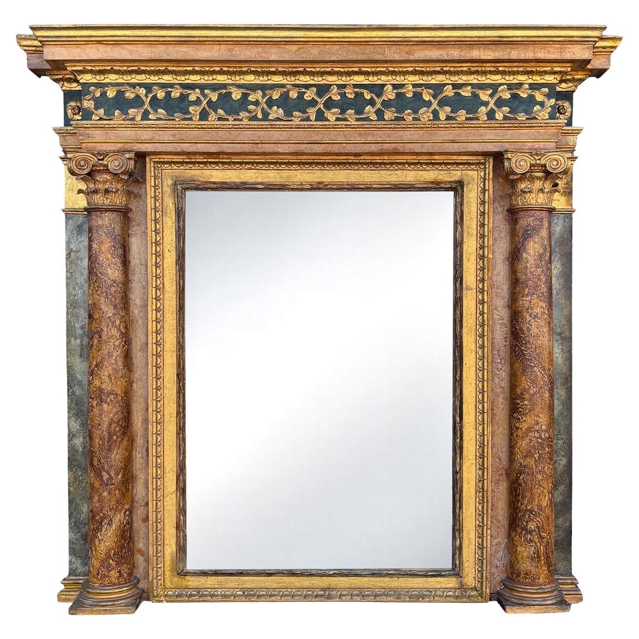 Specchio da parete in legno di tiglio del XVI secolo - Antique Mirror in vendita