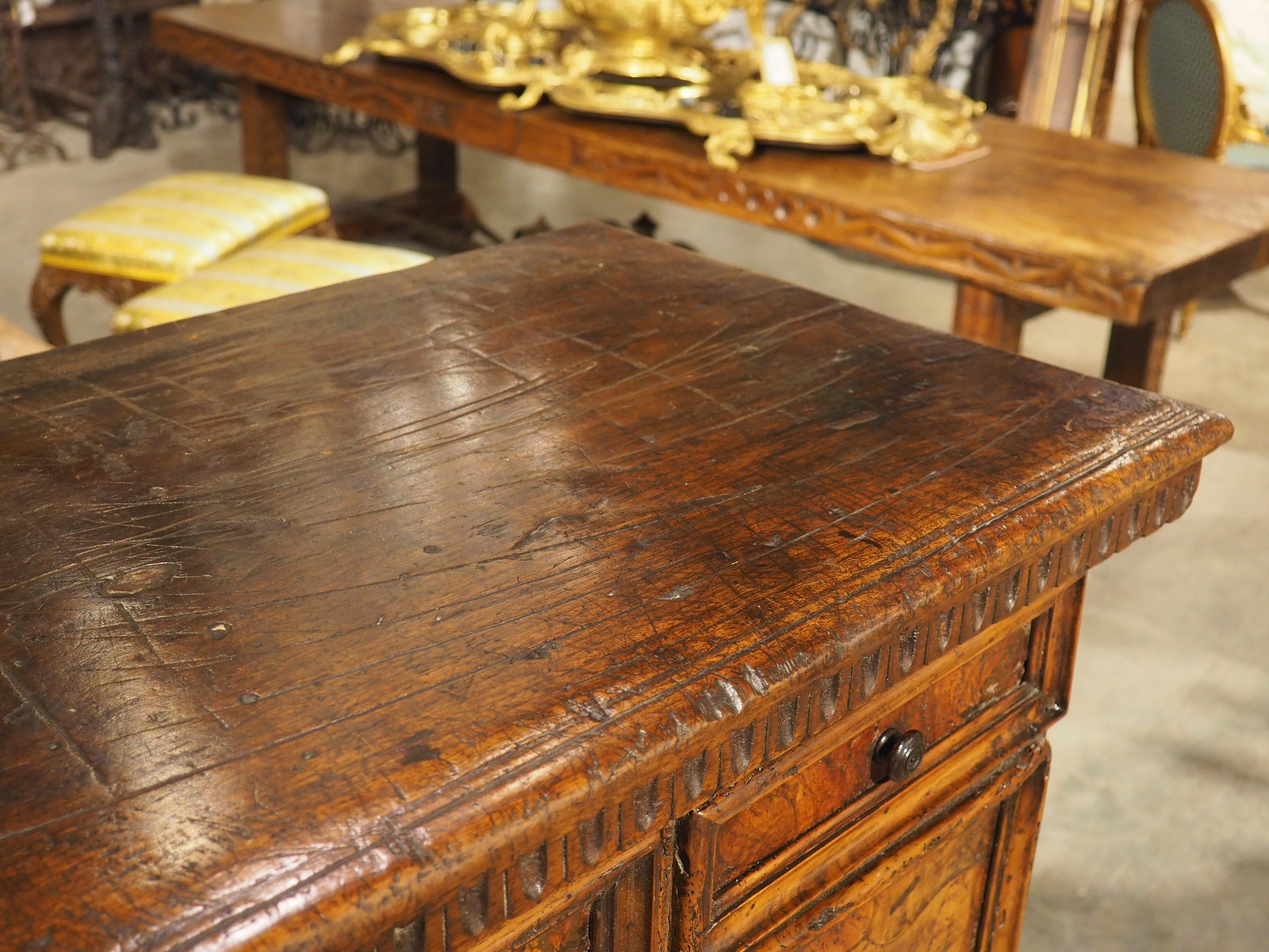 16th Century Italian Renaissance Walnut and Burr Walnut Intarsia Credenza In Good Condition For Sale In Dallas, TX