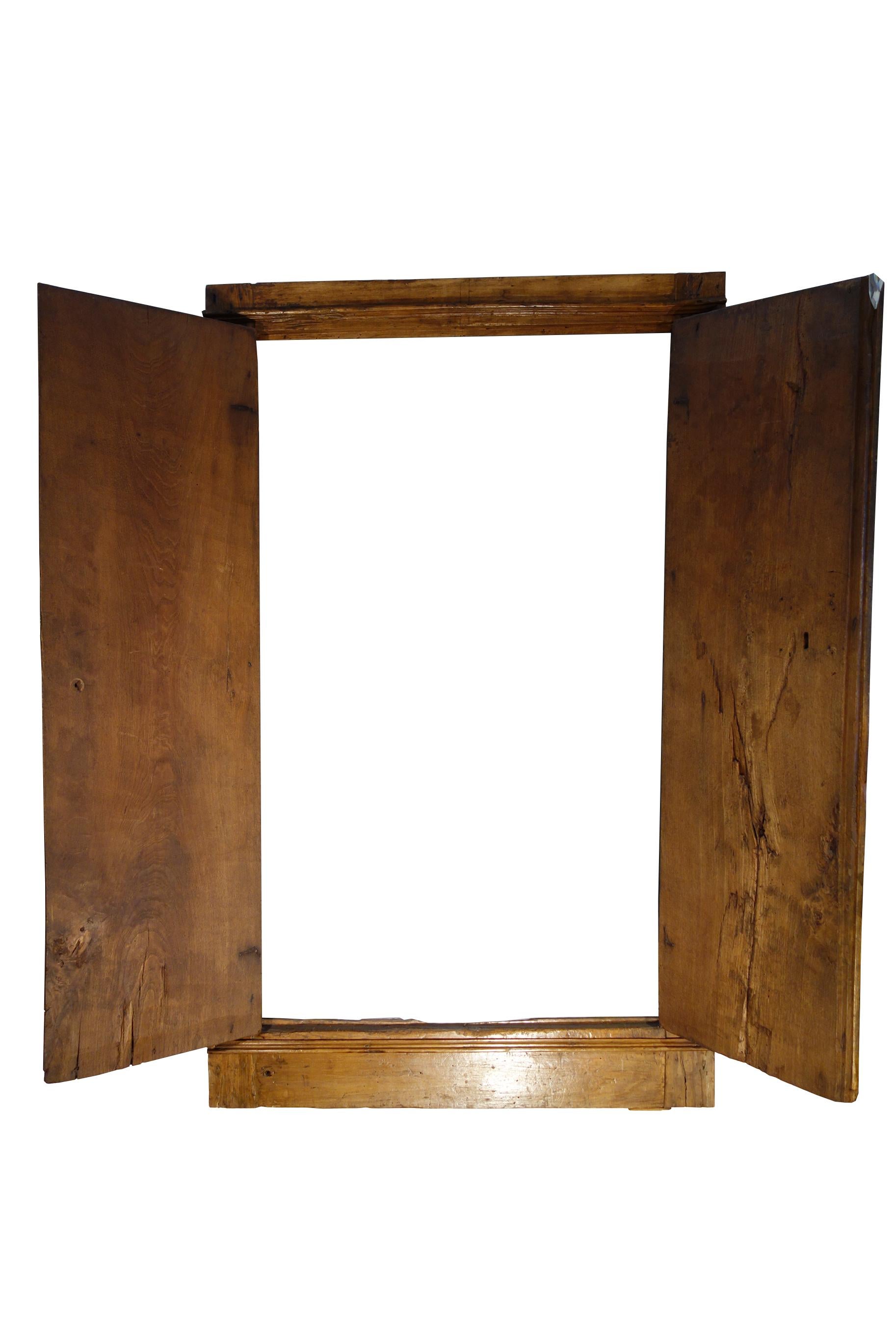 16th Century Italian Tuscan Old Chestnut 2 Door Stipo with Losanghe   For Sale 1