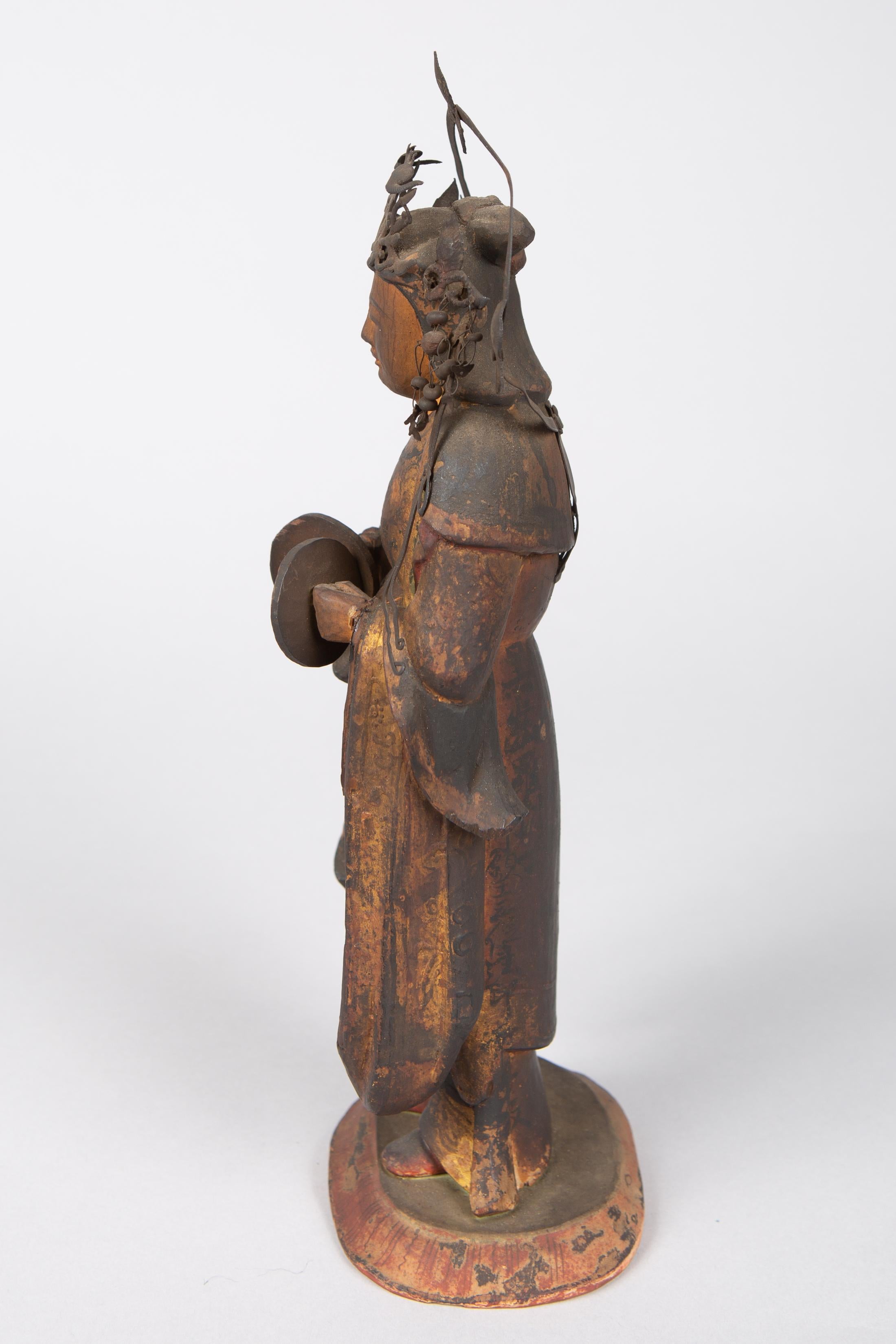 16th Century Japanese Sculpture of a Buddhist Tenbu In Good Condition For Sale In Hudson, NY
