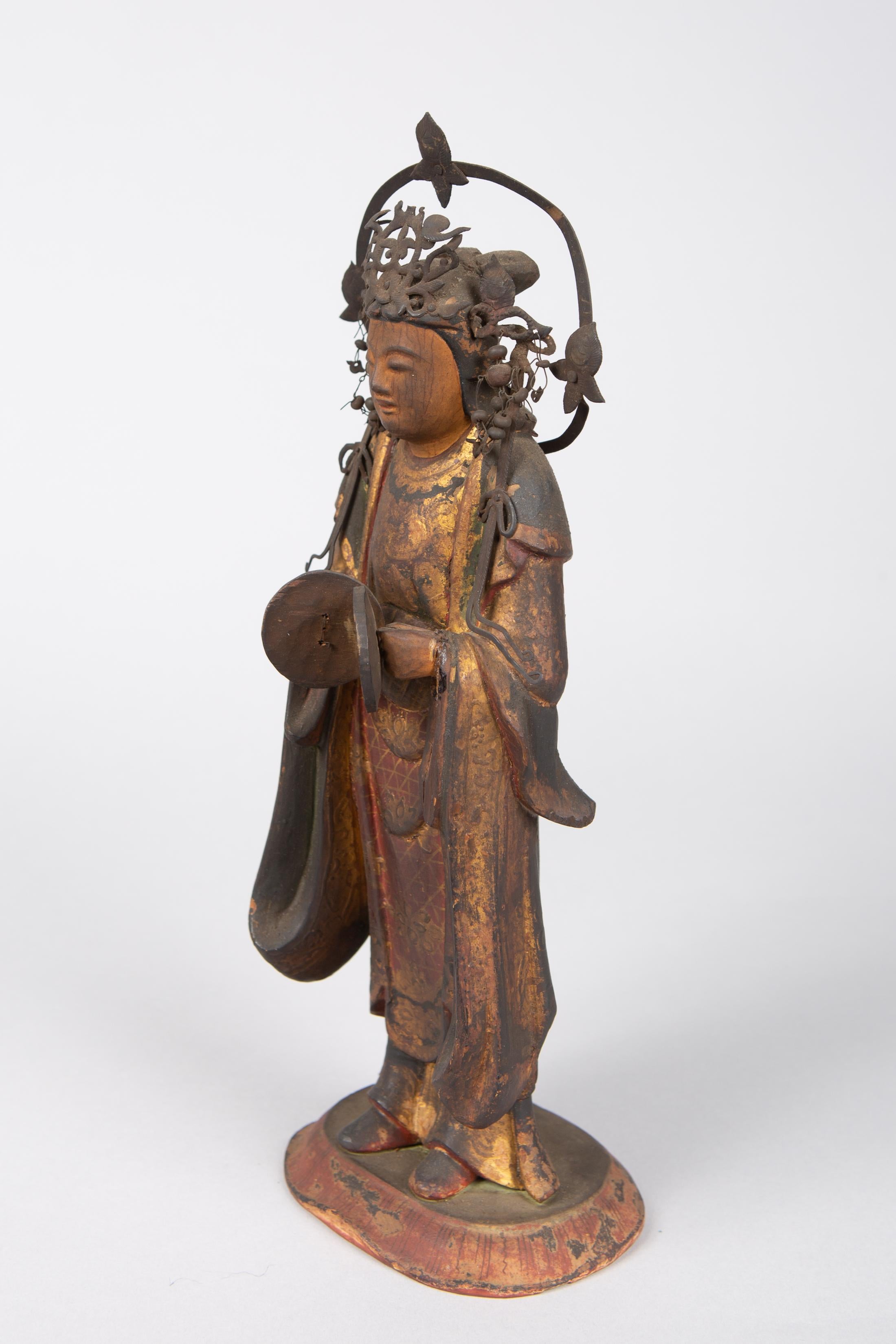 japanische Skulptur eines buddhistischen Tenbu aus dem 16 im Angebot 1