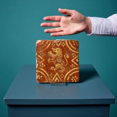 16th Century Late Medieval Heraldic Encaustic Tile