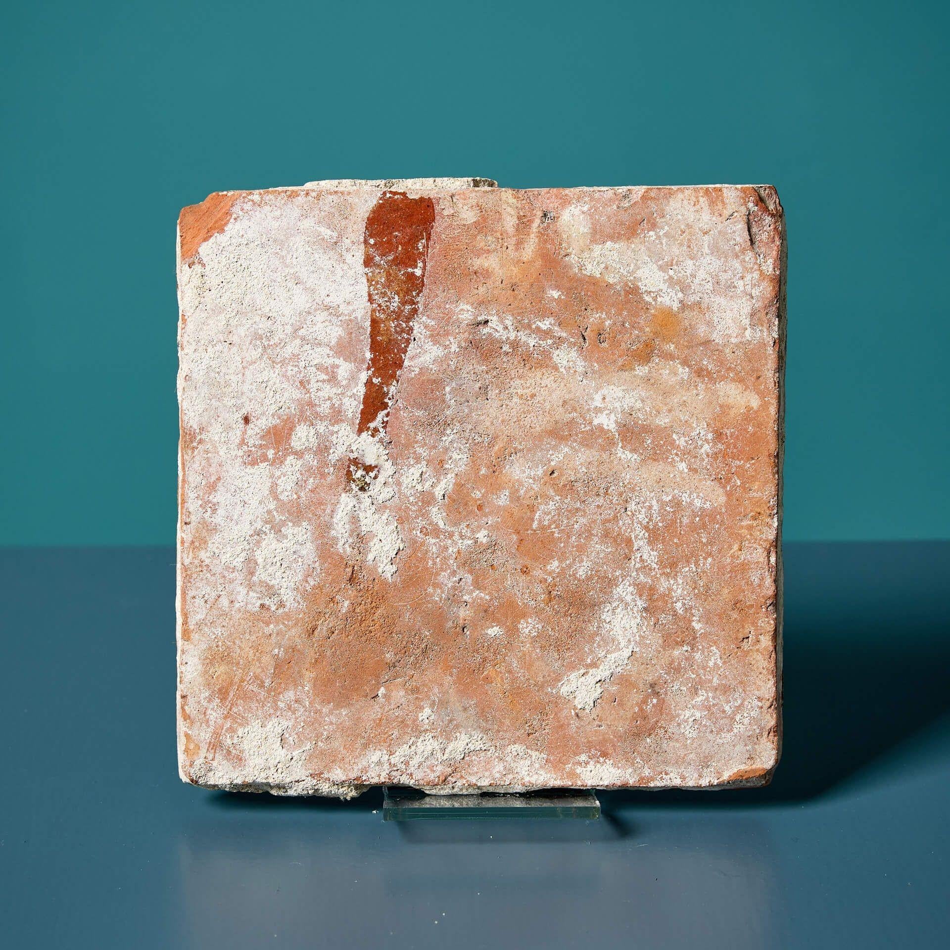 Glazed 16th Century Late Medieval Heraldic Encaustic Tile For Sale
