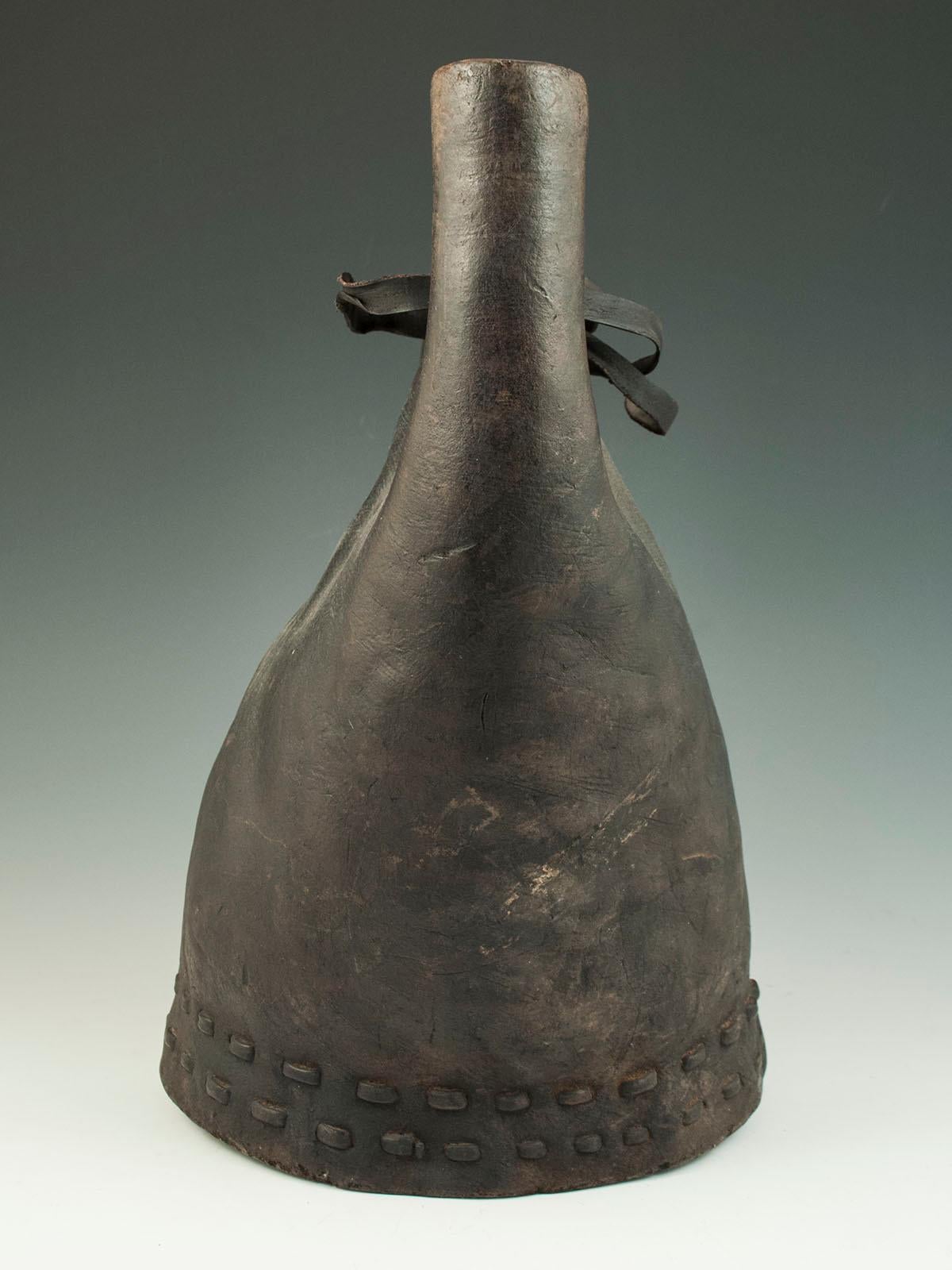 Turkish 16th Century Leather Tribal Ottoman Water Flask 'Matara', Turkey