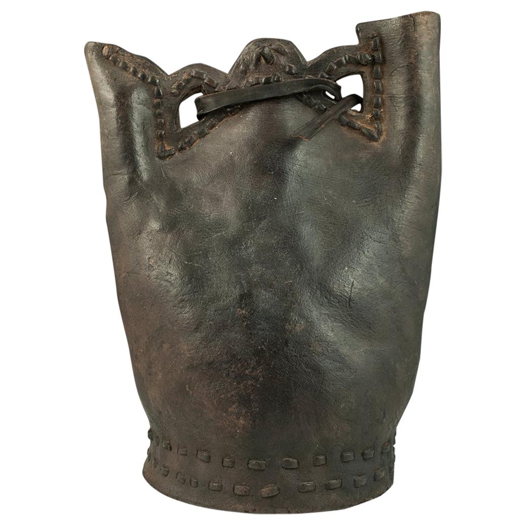16th Century Leather Tribal Ottoman Water Flask 'Matara', Turkey