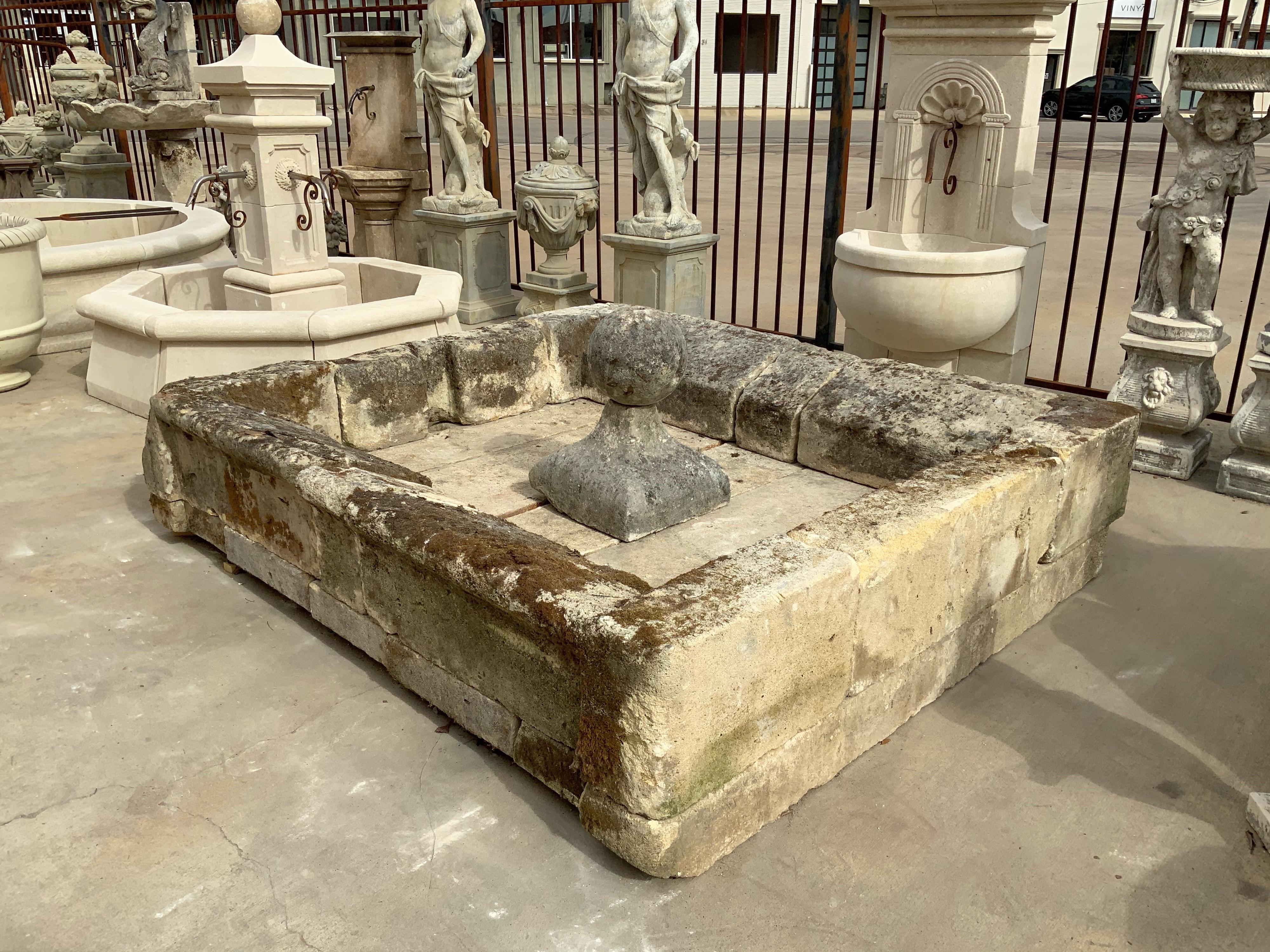 This limestone fountain origins from the Bordeaux Region in France, circa 1580.