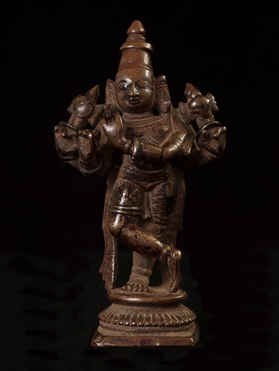 16th century lost wax cast bronze Venugopala form of Krishna, India

The Venugopala form of Krishna playing the flute is to Vaishnavite iconography what Nataraja is to the Shaivites: the piece de resistance. It is unusual for him to be portrayed