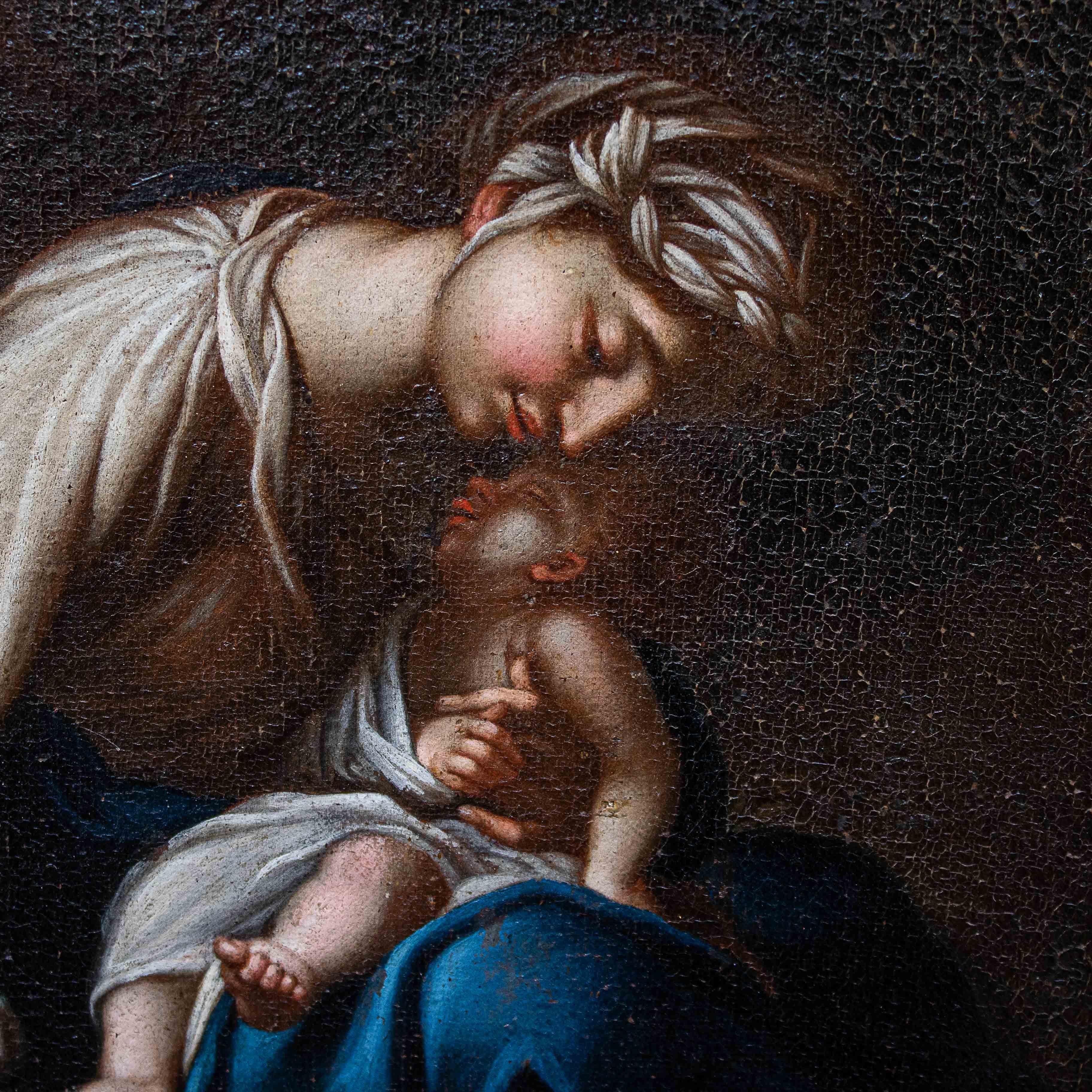 18th Century and Earlier 16th Century Madonna with Child Painting Oil on Canvas by Follower of Correggio