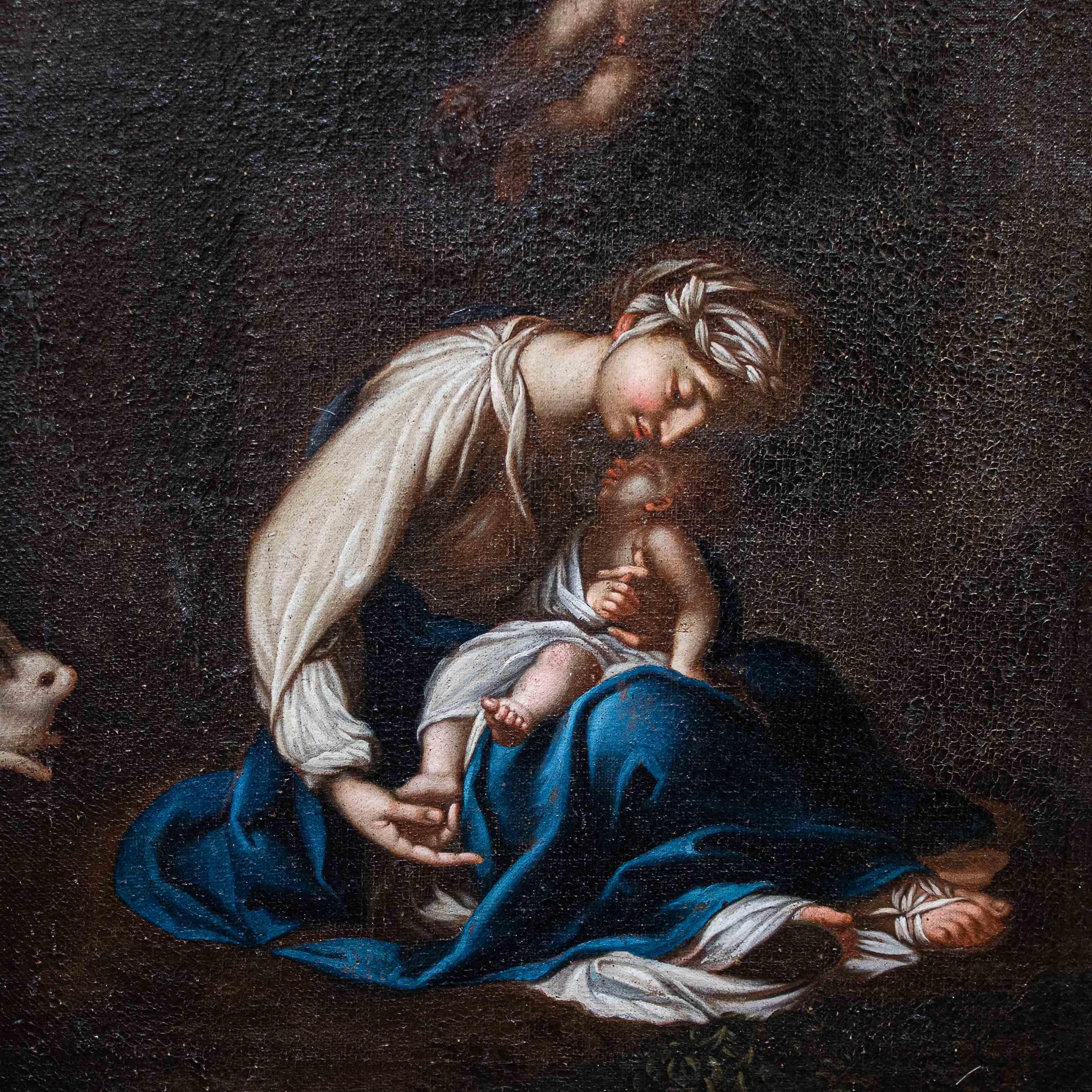 16th Century Madonna with Child Painting Oil on Canvas by Follower of Correggio 1