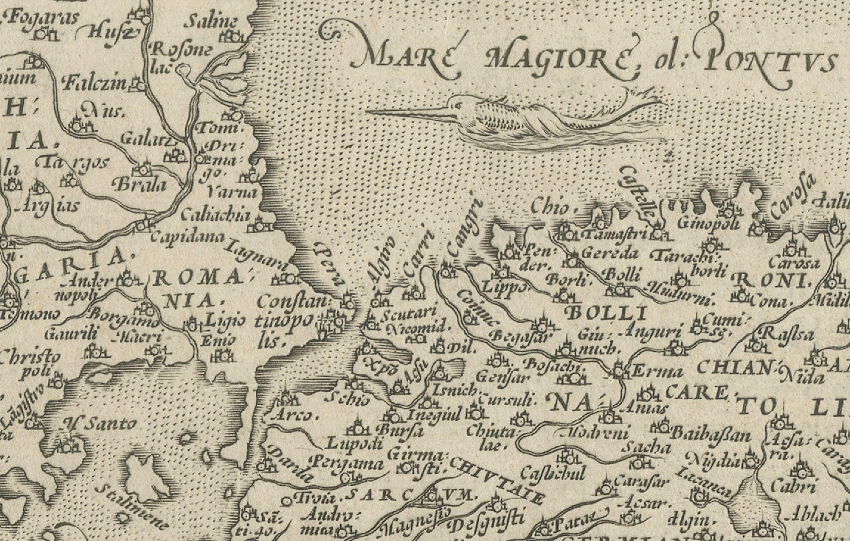 Engraved 16th-Century Map of the Ottoman Empire and Near East: Turcici Imperii Descriptio For Sale