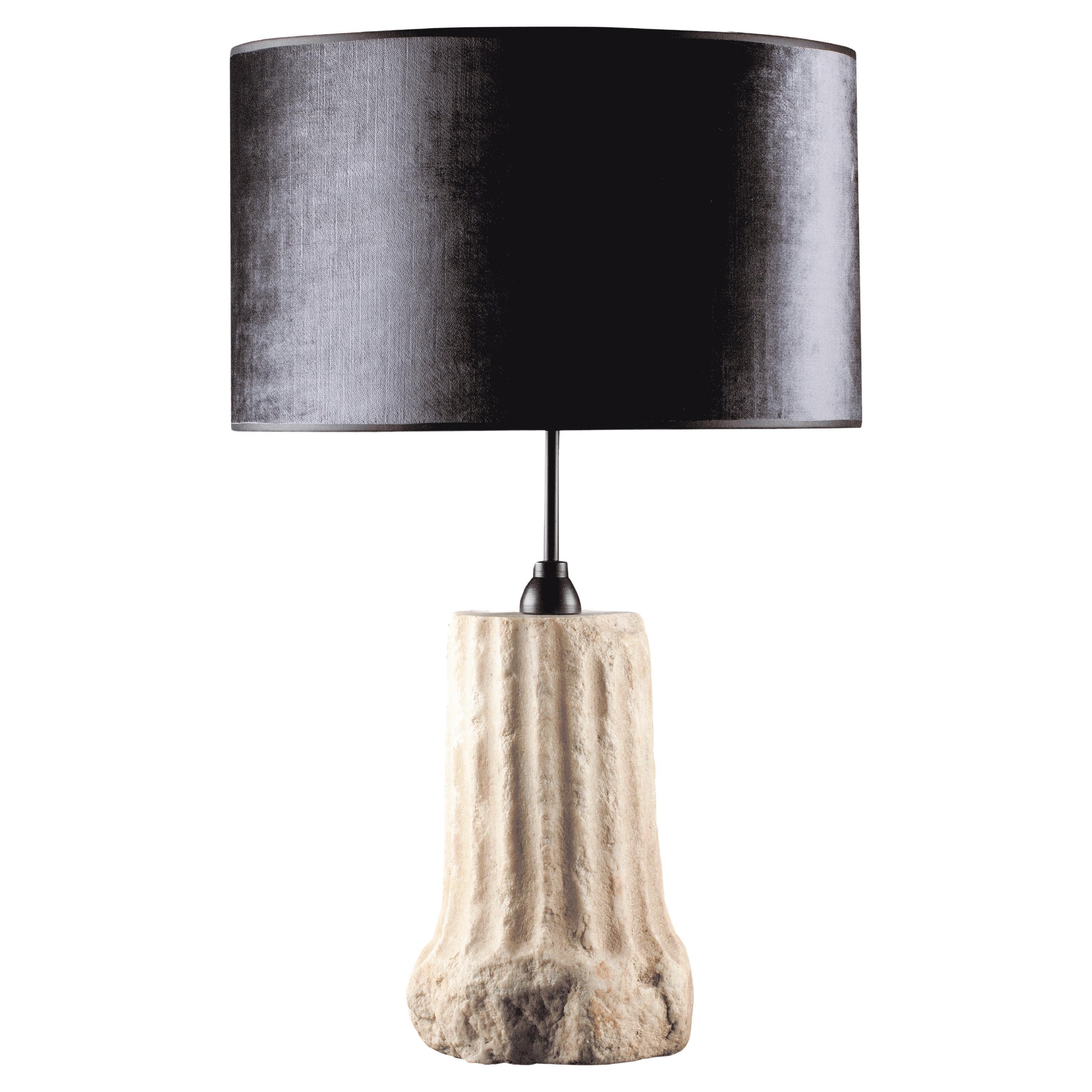 16th Century Marble Column Fragment Table Lamp For Sale