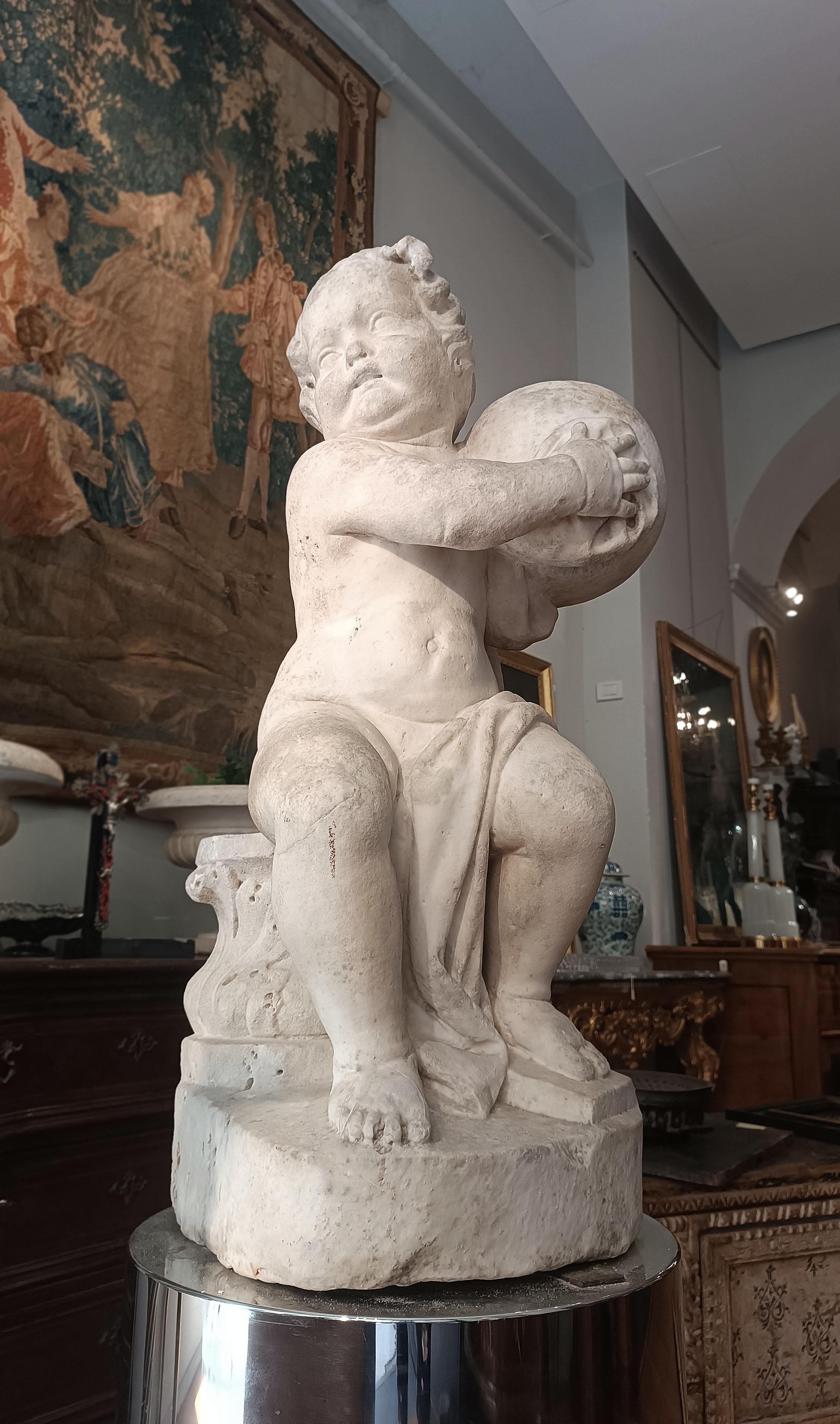 16th CENTURY MARBLE SCULPTURE OF A YOUNG HERCULES For Sale at 1stDibs