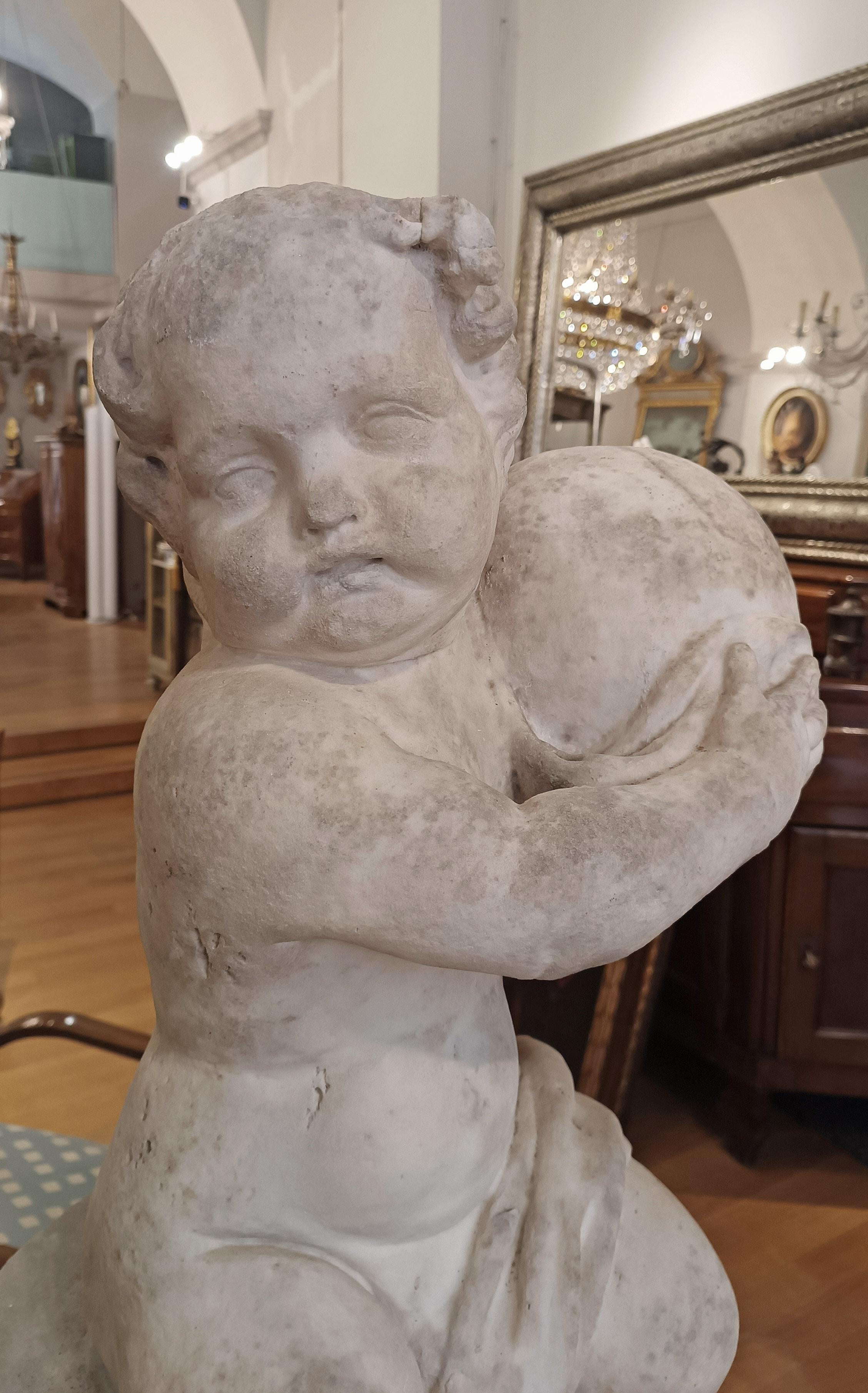 Renaissance 16th CENTURY MARBLE SCULPTURE OF A YOUNG HERCULES  For Sale
