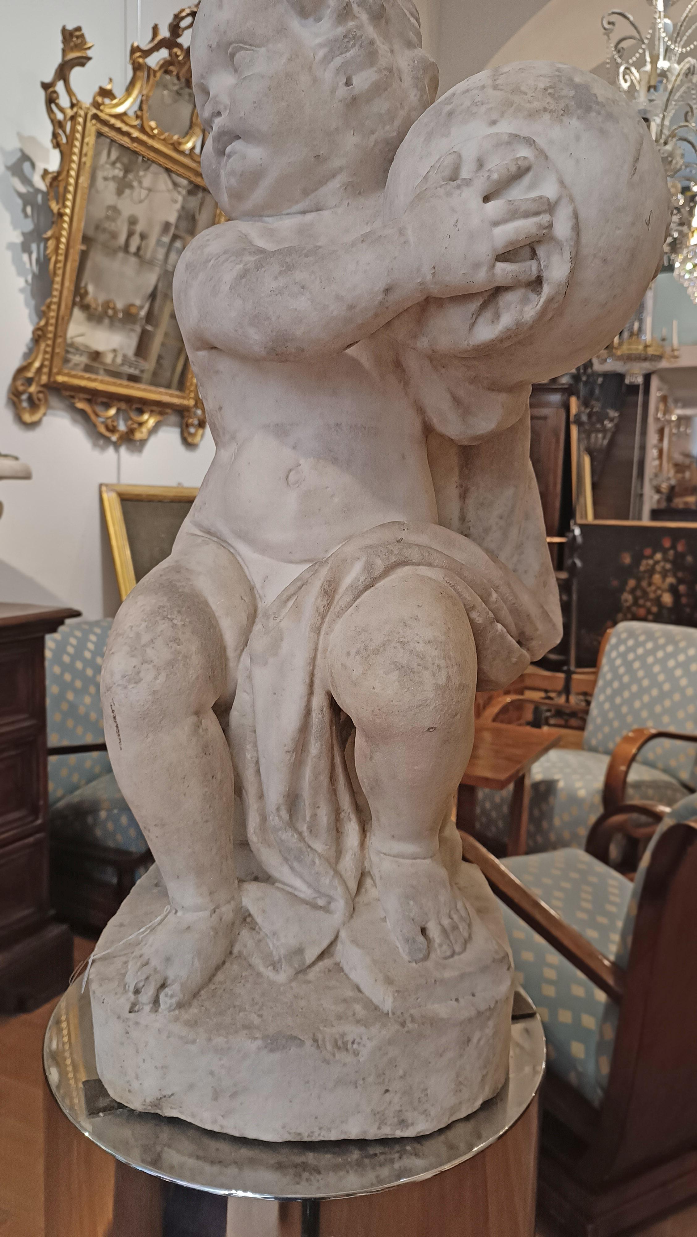 Hand-Crafted 16th CENTURY MARBLE SCULPTURE OF A YOUNG HERCULES  For Sale