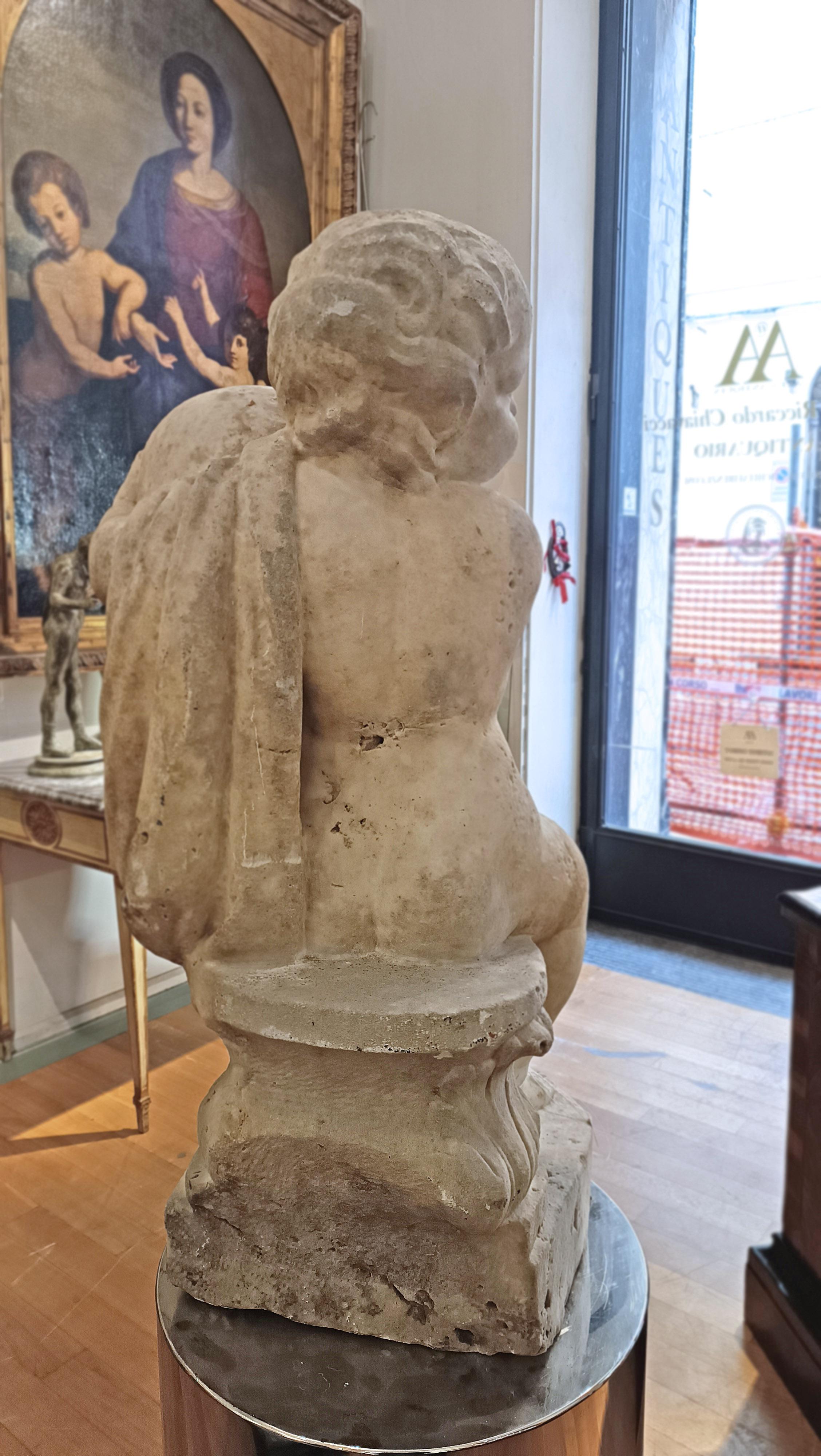 16th CENTURY MARBLE SCULPTURE OF A YOUNG HERCULES  For Sale 1