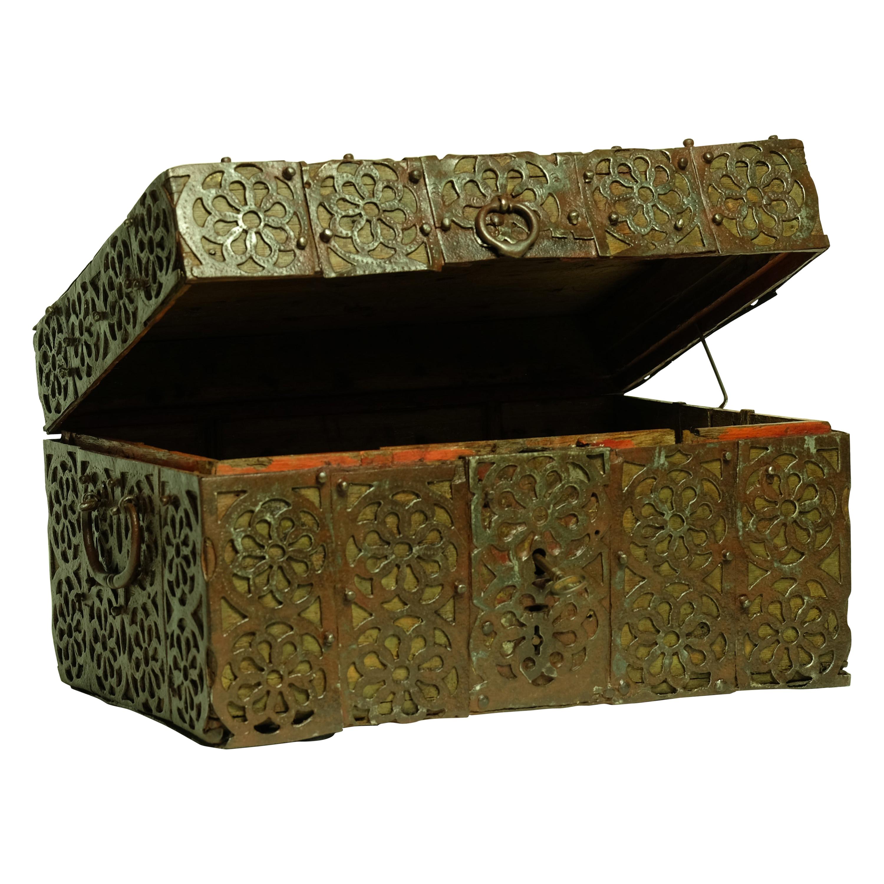 16th Century Metal/Wood Box, France For Sale