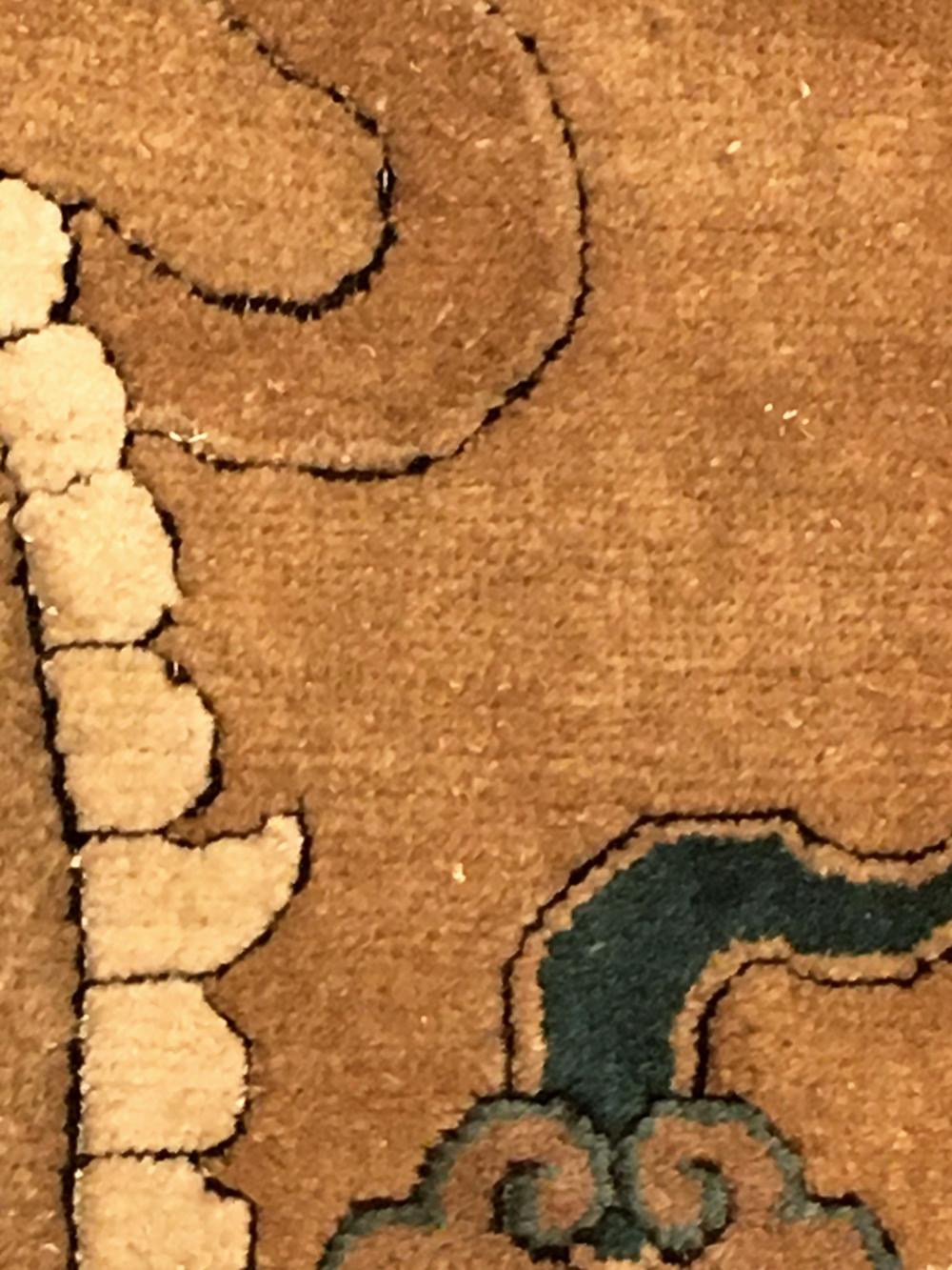16. Jahrhundert Ming Dynasty Dragon Chinese Carpet Fragment. 3 Fuß x 3 Fuß (Sonstiges) im Angebot