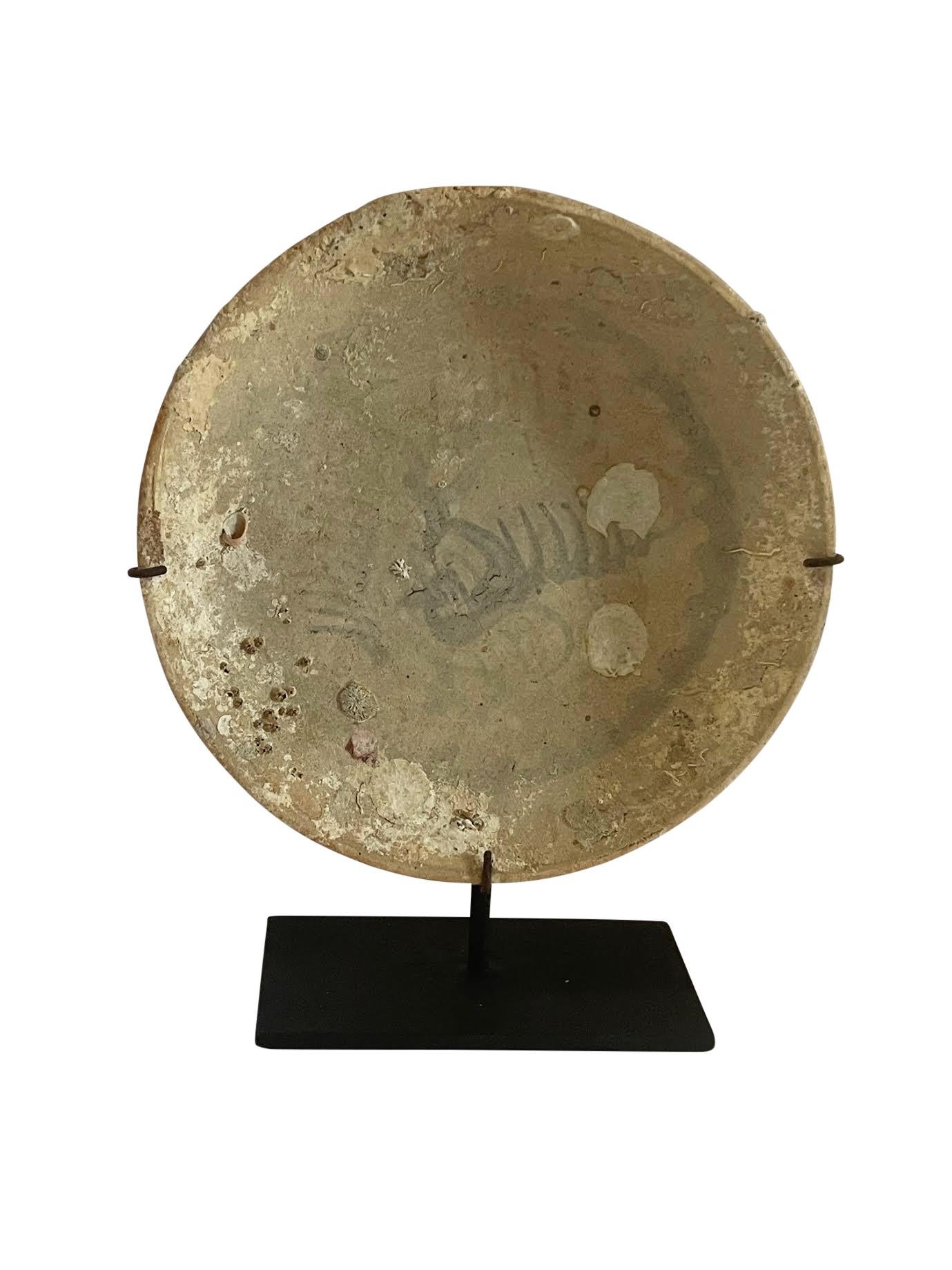 18th Century and Earlier 16th Century Ming Dynasty Two Submerged Ceramic Plates On Stands, China
